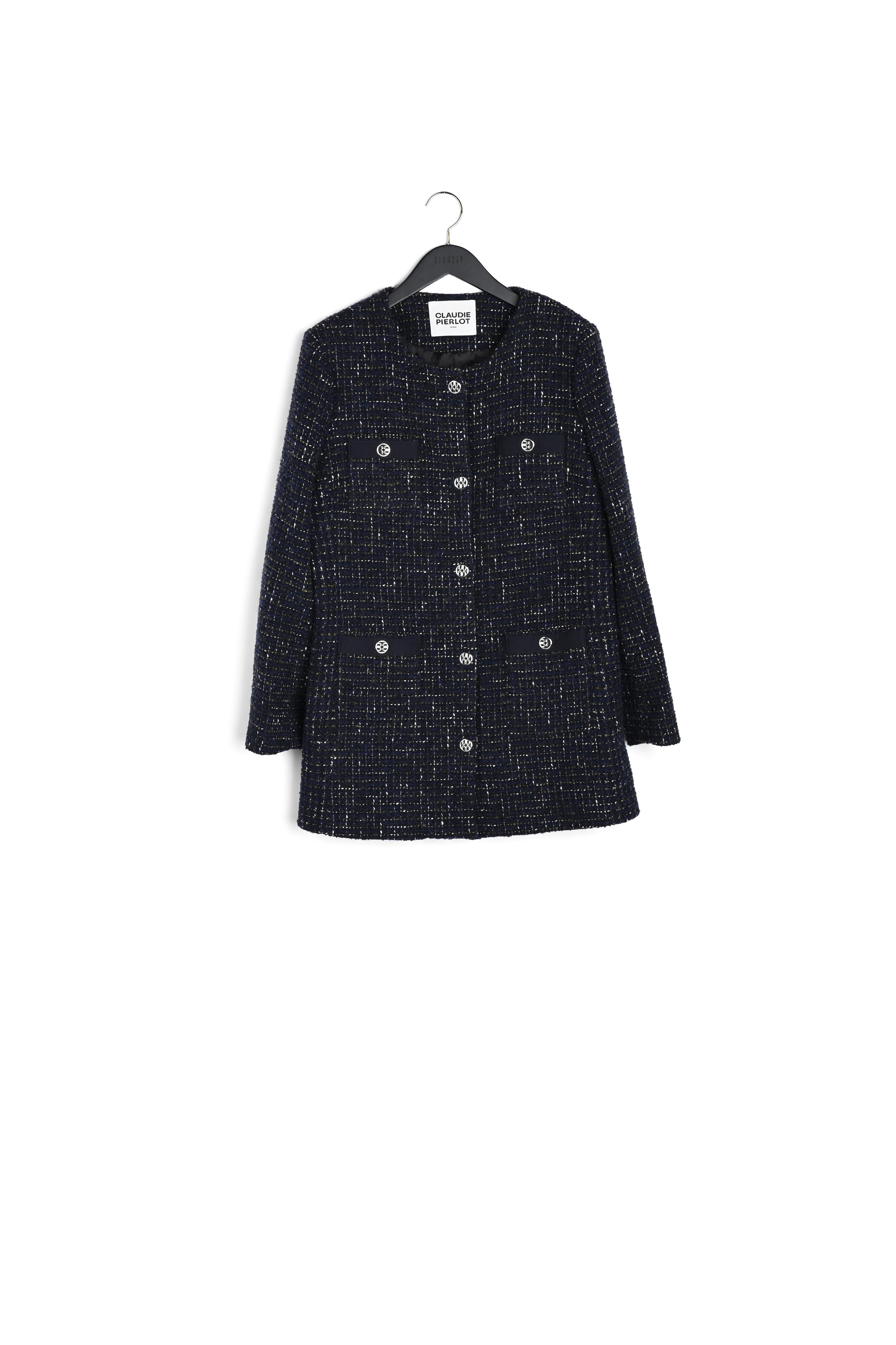 Manteau noir tweed Faume - seconde main