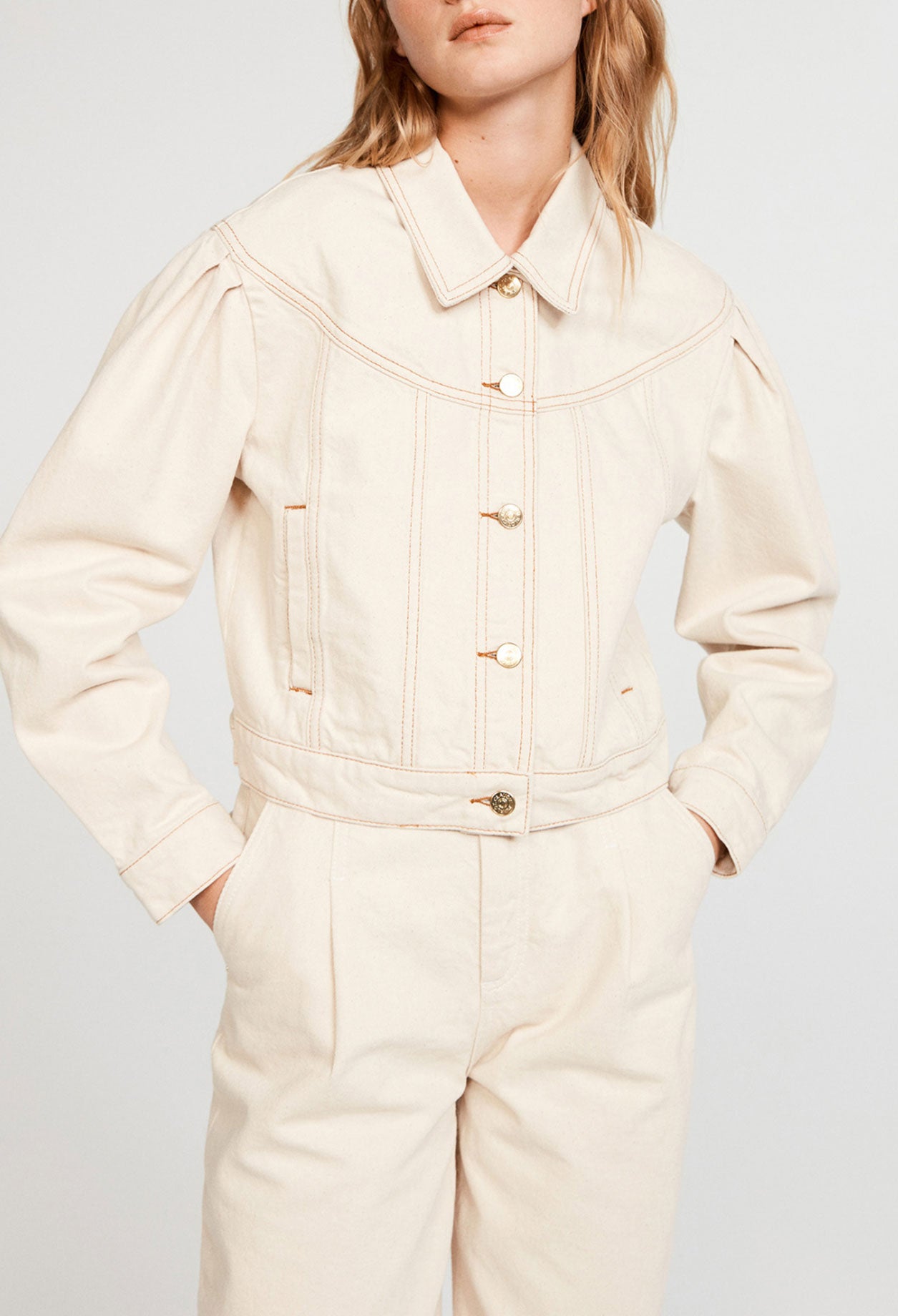 Veste courte en denim économe en eau Faume - seconde main