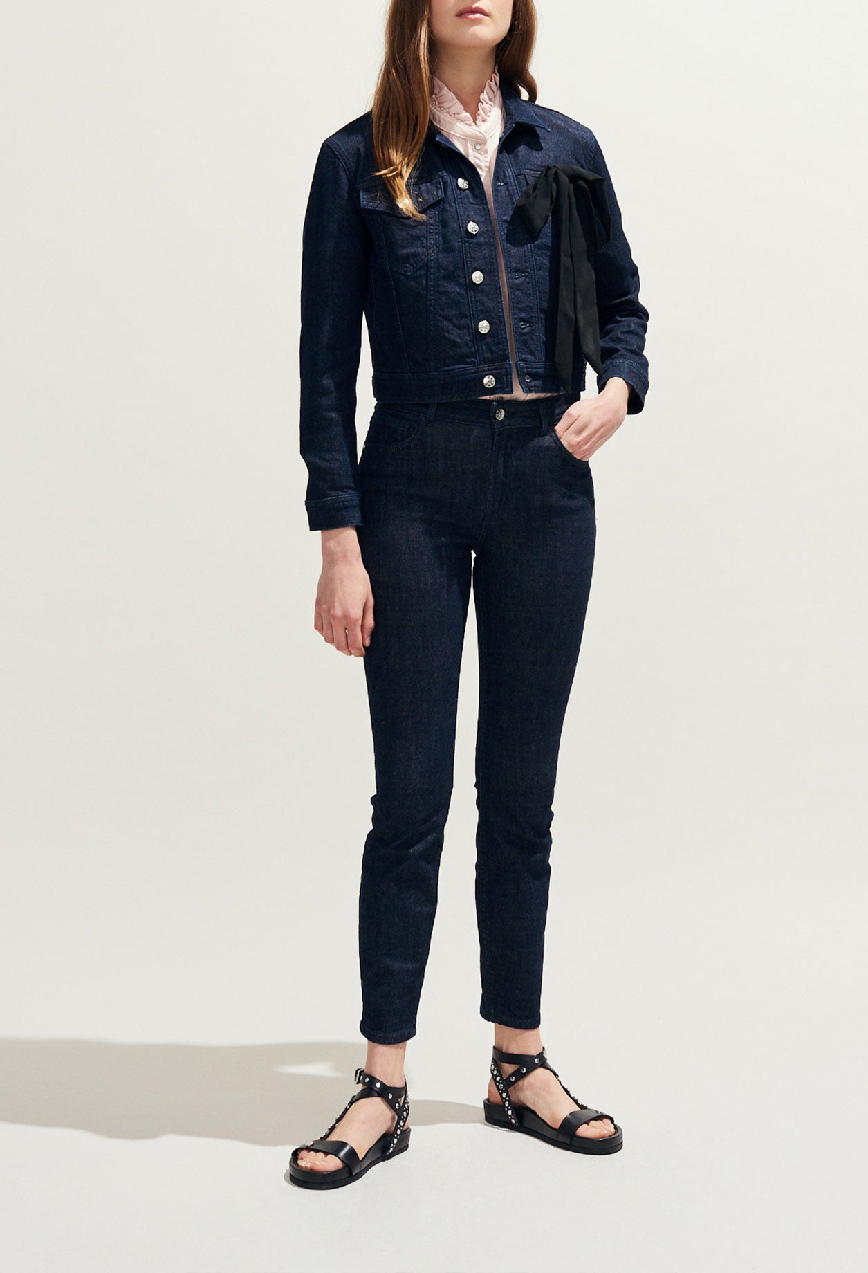 Blouson en jean avec nœud Faume - seconde main