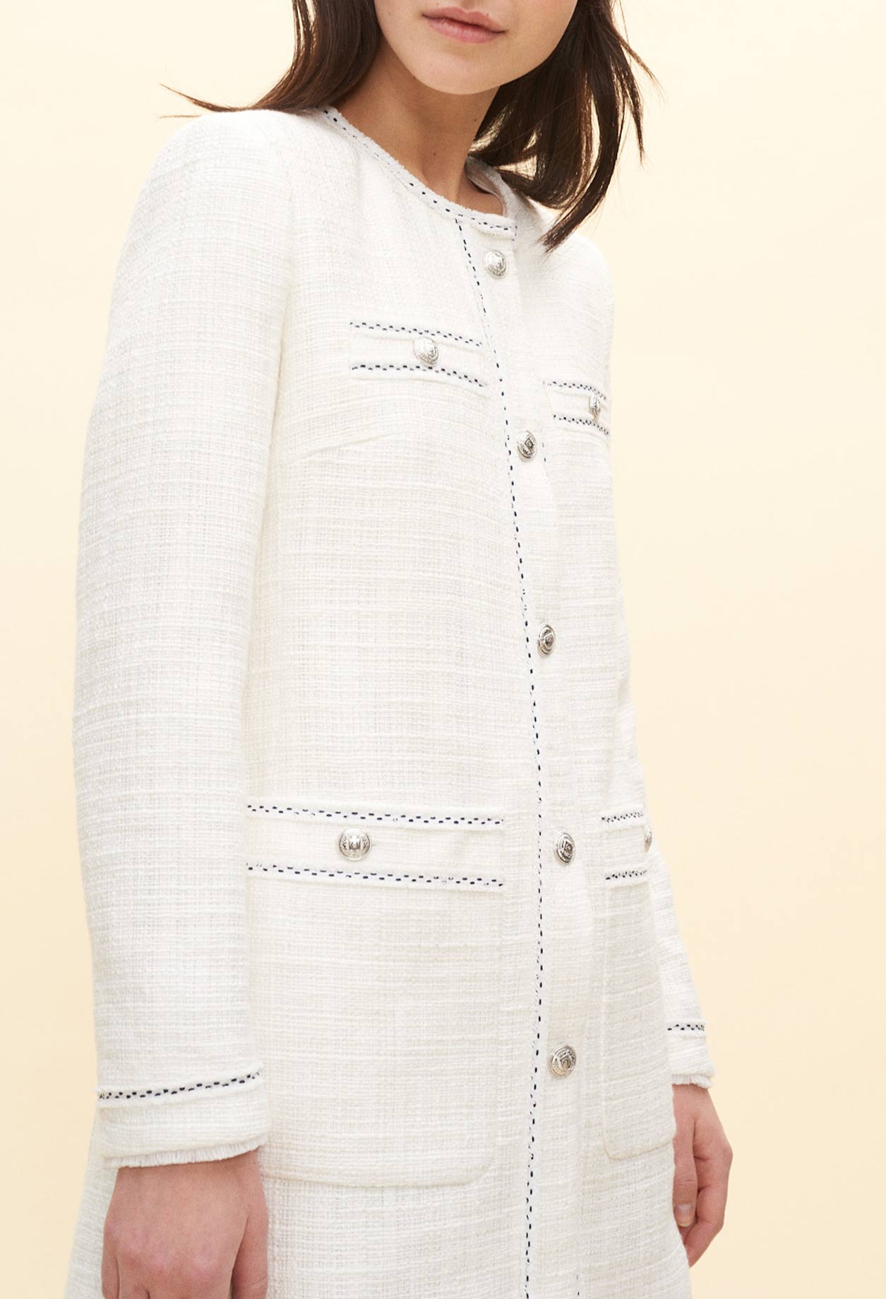 Veste longue façon tweed Faume - seconde main