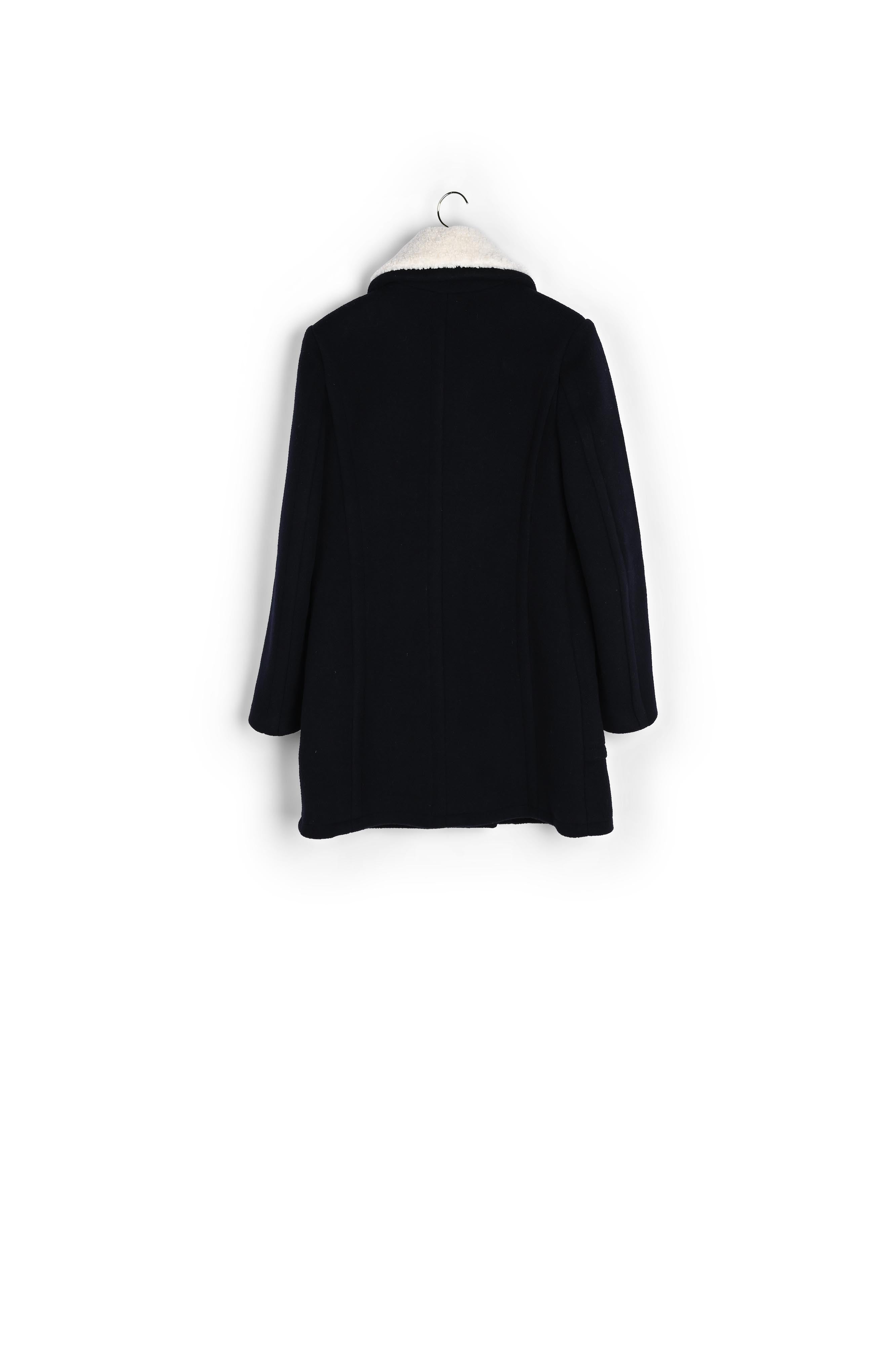 Manteau droit à col en fausse fourrure Faume - seconde main