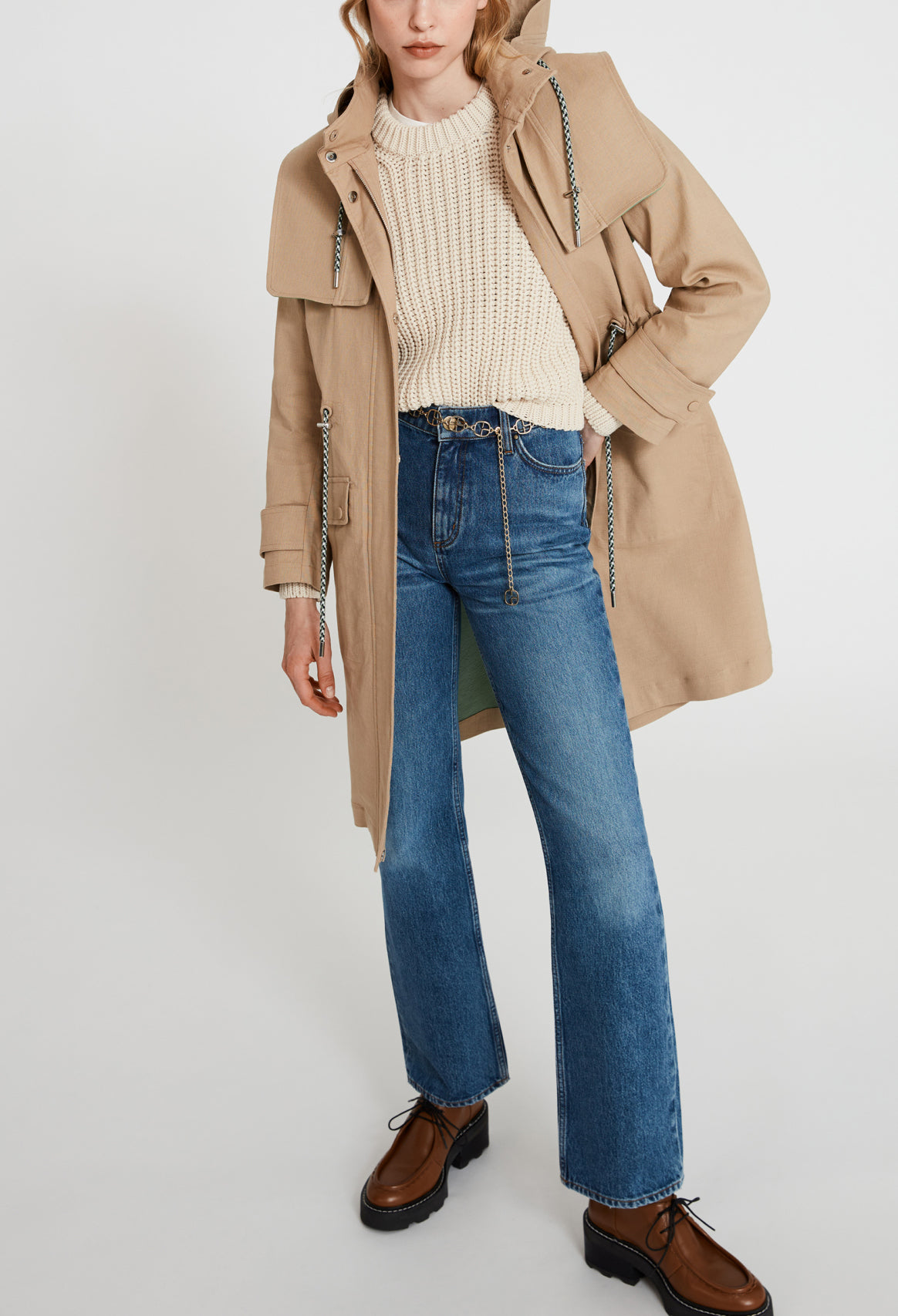 Trench long à capuche Faume - seconde main