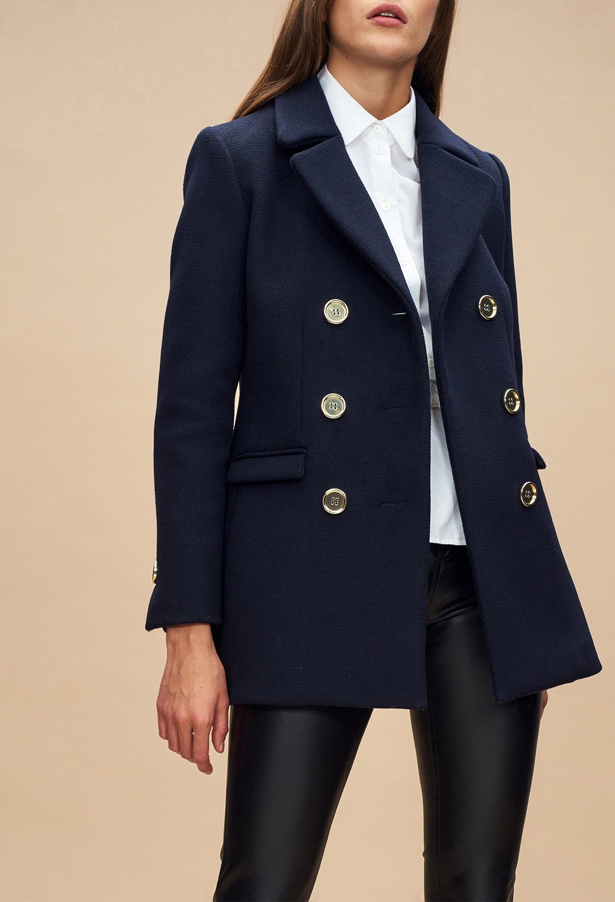 Caban marine boutons dorés Faume - seconde main