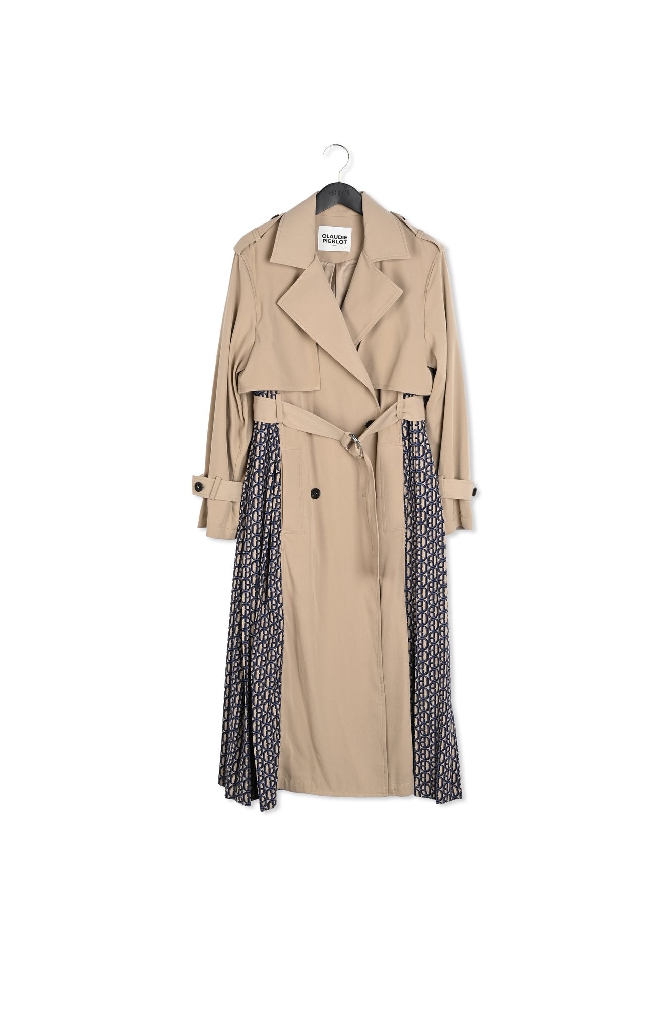 Trench mi-long plissé monogramme beige Faume - seconde main
