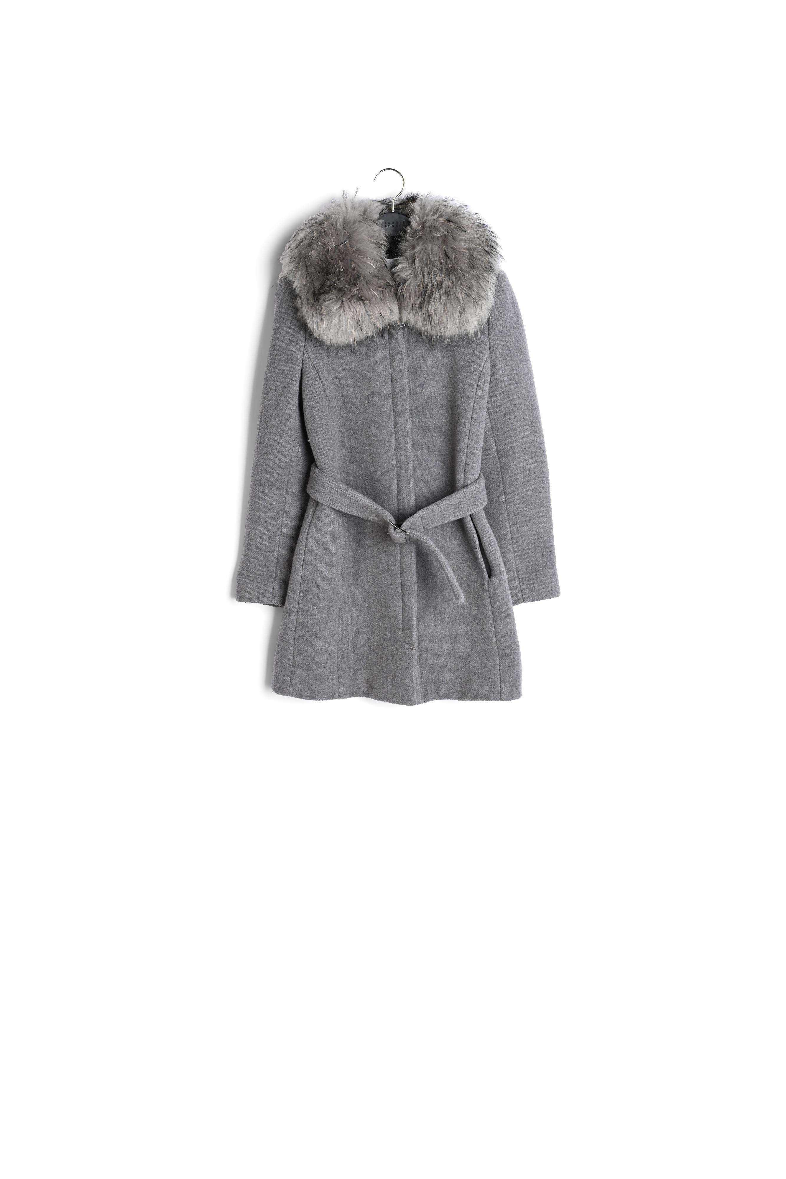 Manteau cintré col fourrure Faume - seconde main