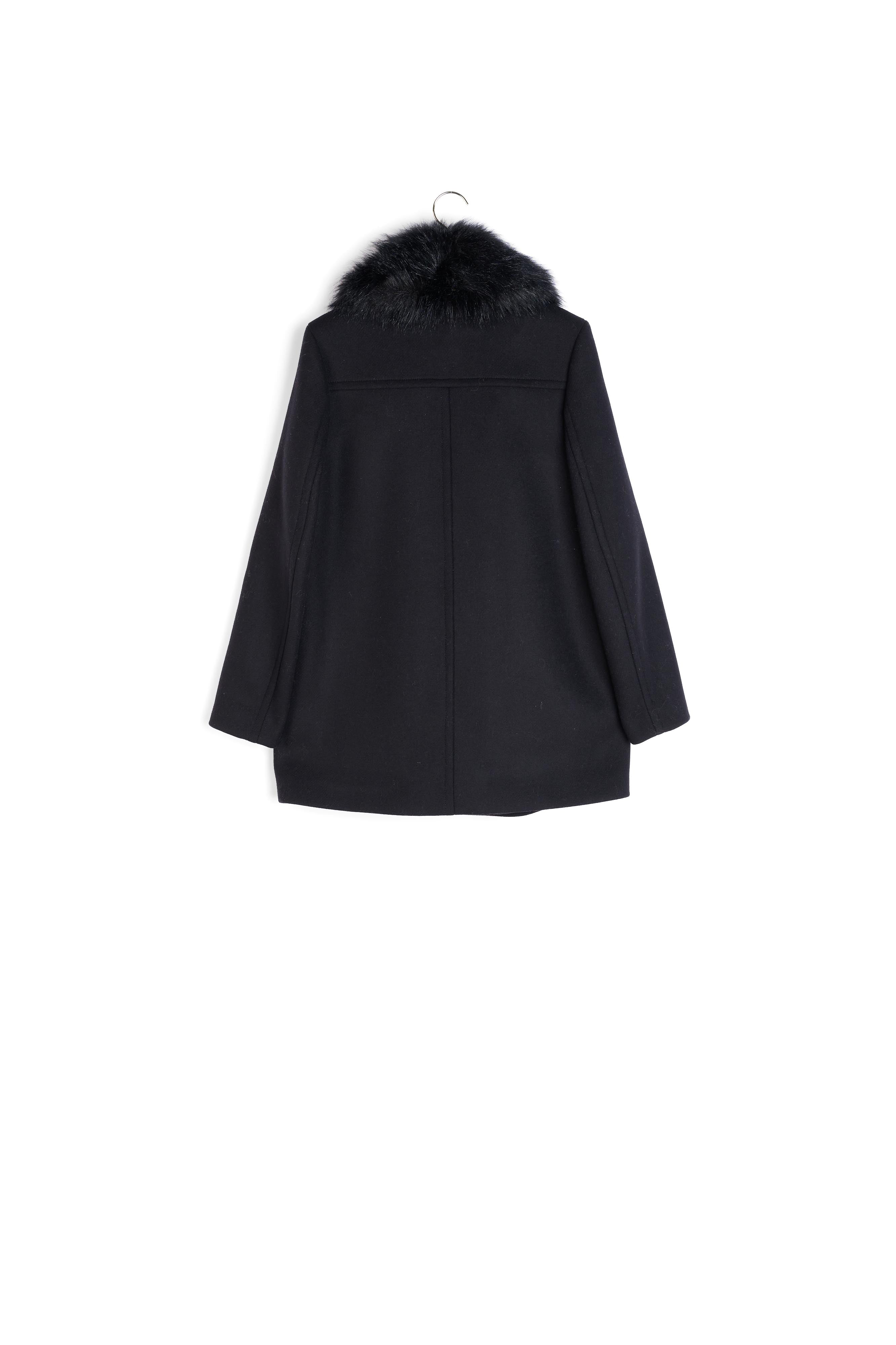 Manteau noir à empiècements Faume - seconde main