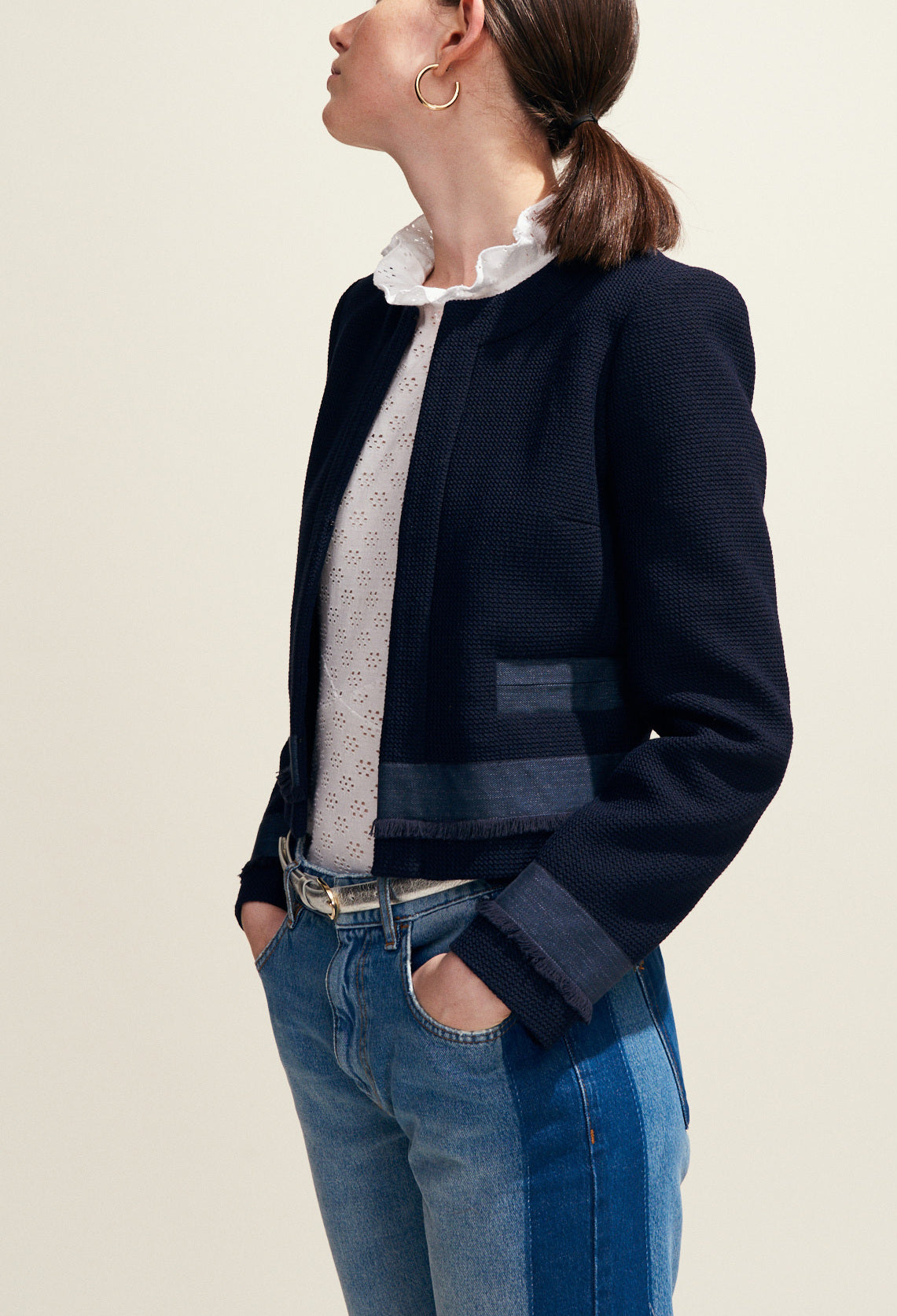 T-shirt en broderie anglaise Faume - seconde main