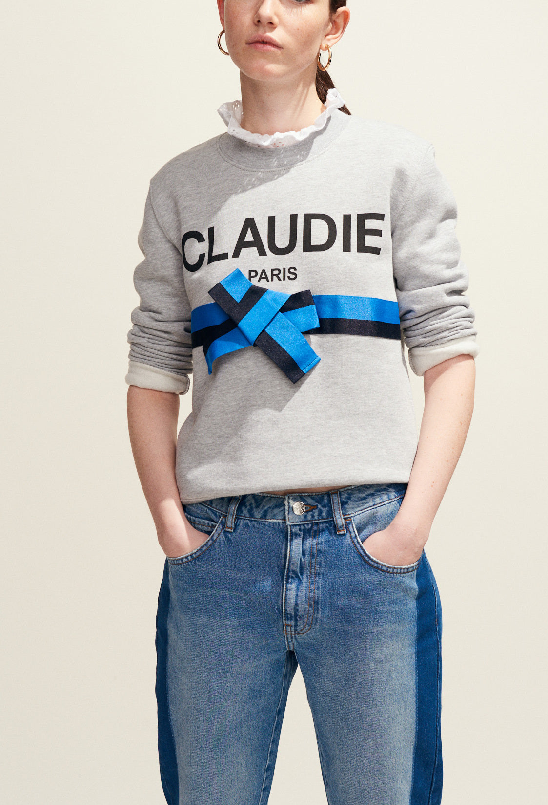 T-shirt en broderie anglaise Faume - seconde main