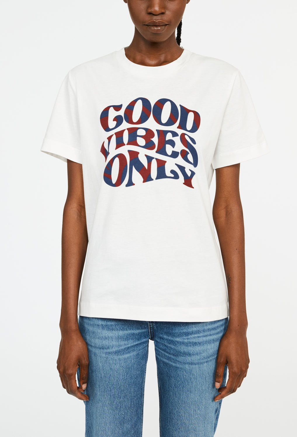 T-shirt blanc sérigraphié coton Faume - seconde main