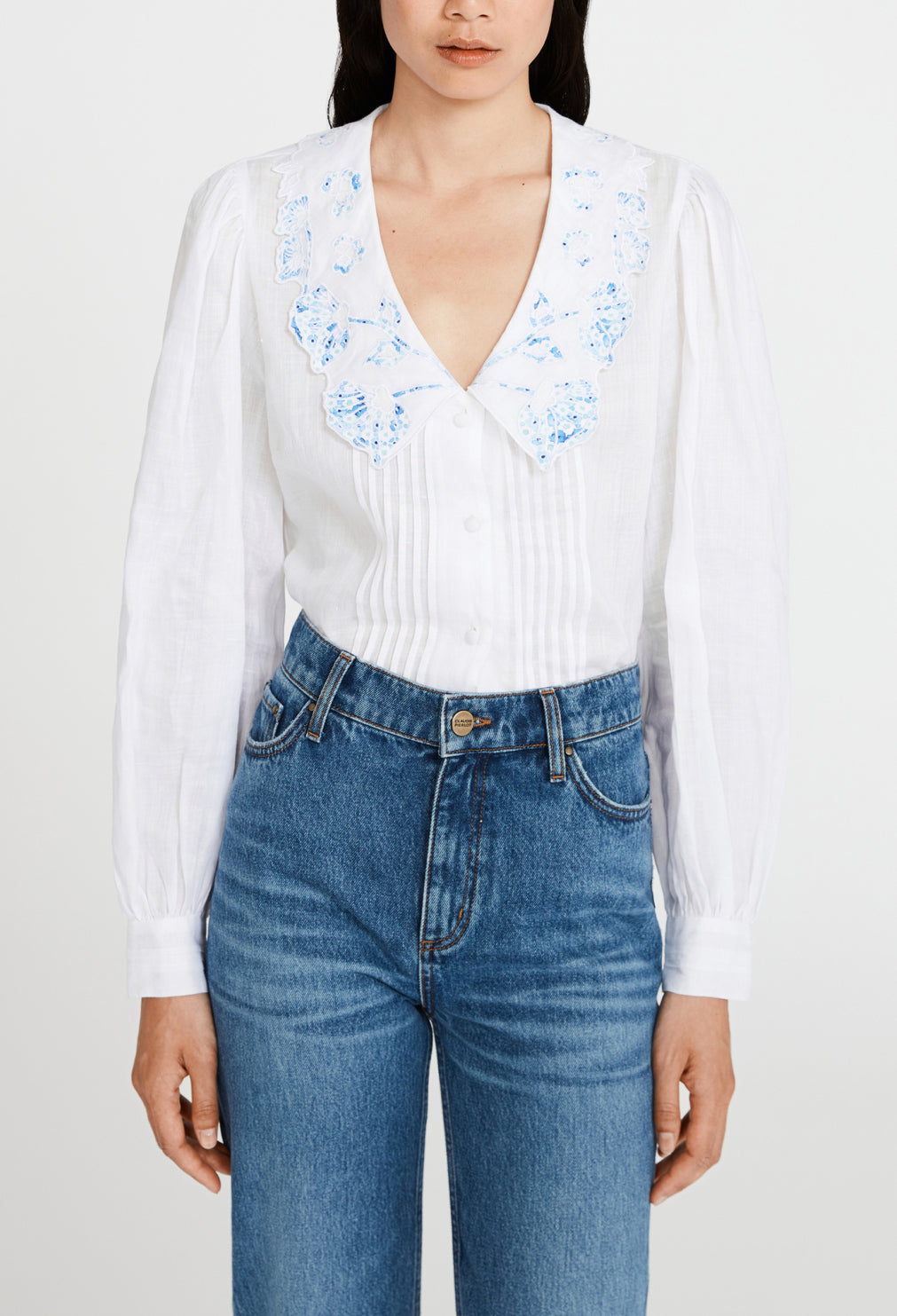 Chemise à col brodé Faume - seconde main