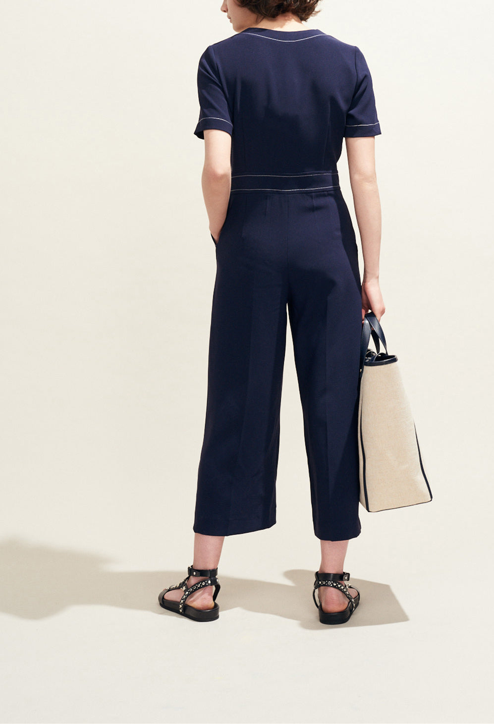 Combi-pantalon surpiqûres contrastées Faume - seconde main