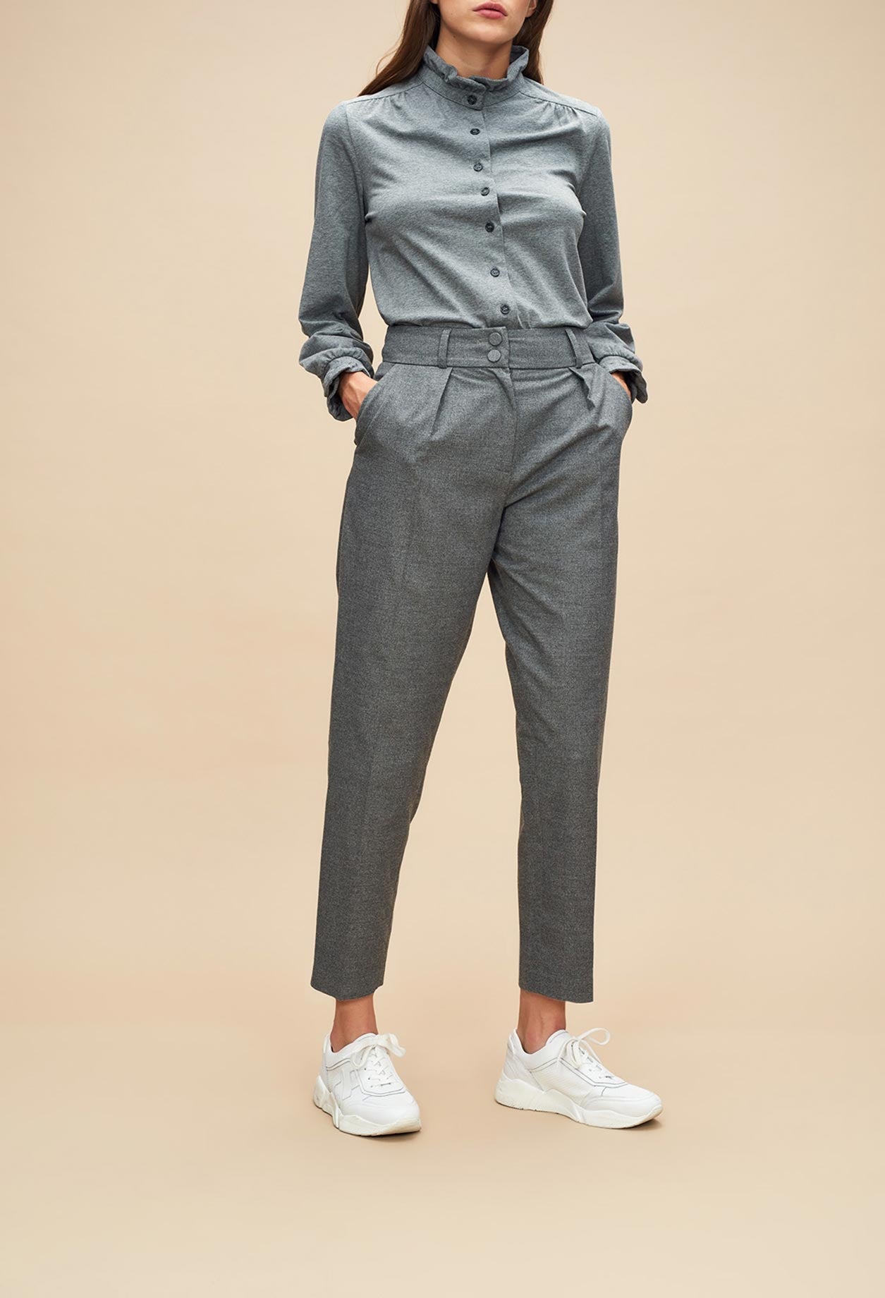 Pantalon tailleur coupe carrot Faume - seconde main