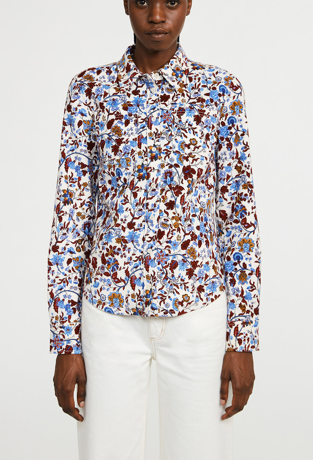 Chemise velours imprimé fleuri Faume - seconde main