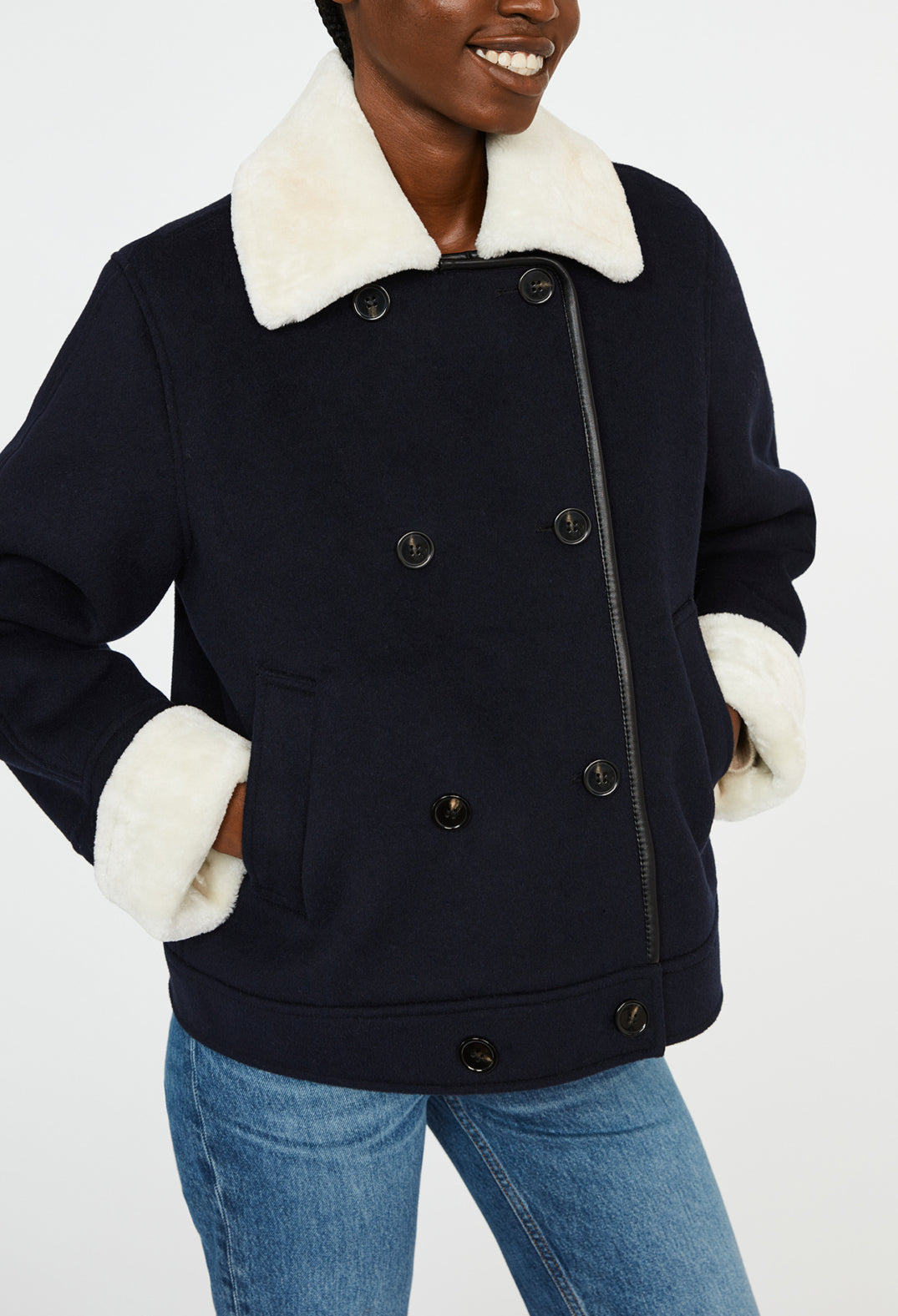 Blouson effet peau lainée Faume - seconde main