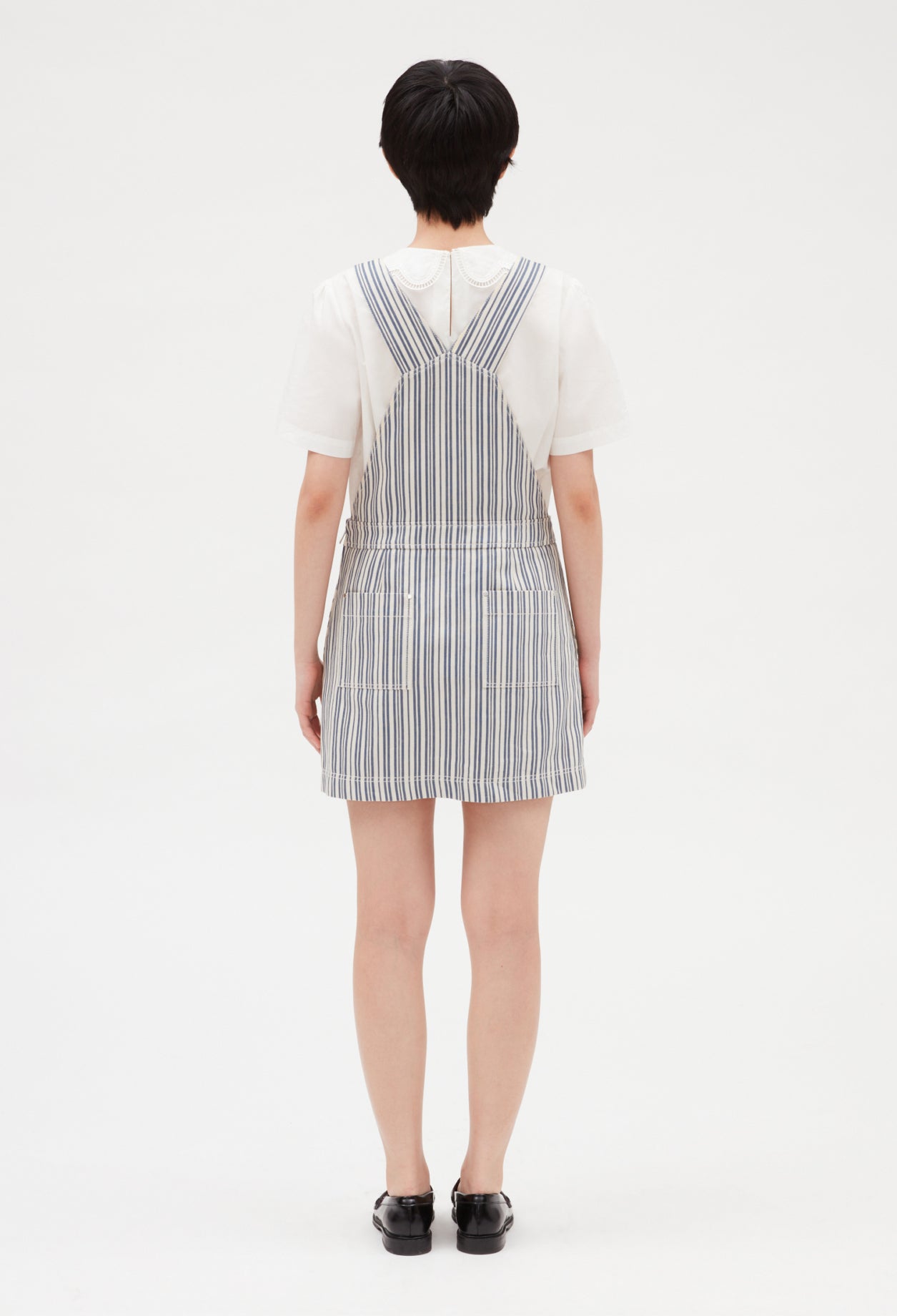 Robe salopette courte denom à rayures Faume - seconde main