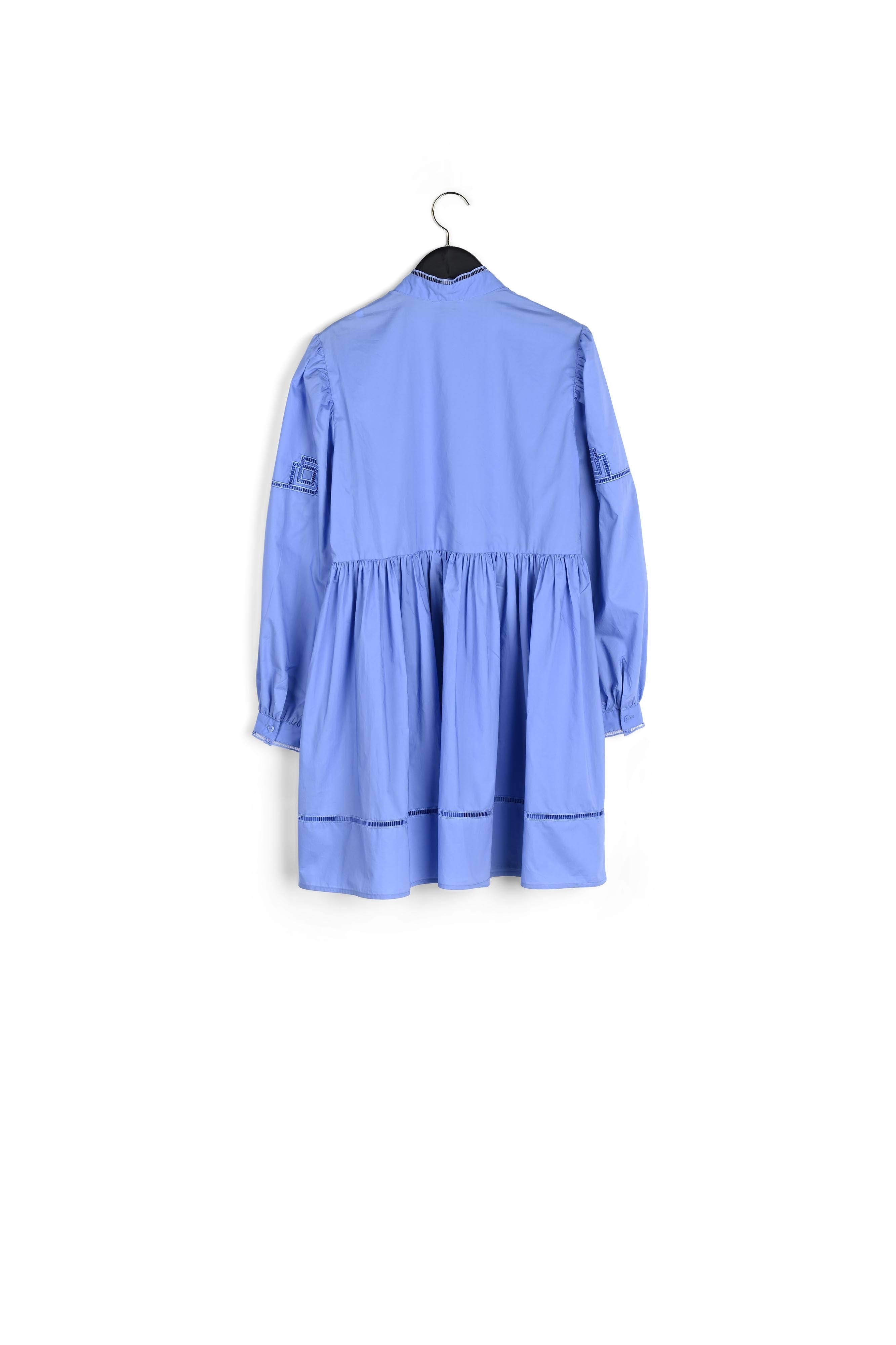Robe courte coton brodé bleu Faume - seconde main