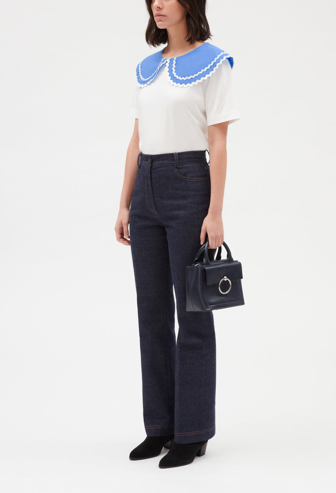 T-shirt col claudine écru Faume - seconde main