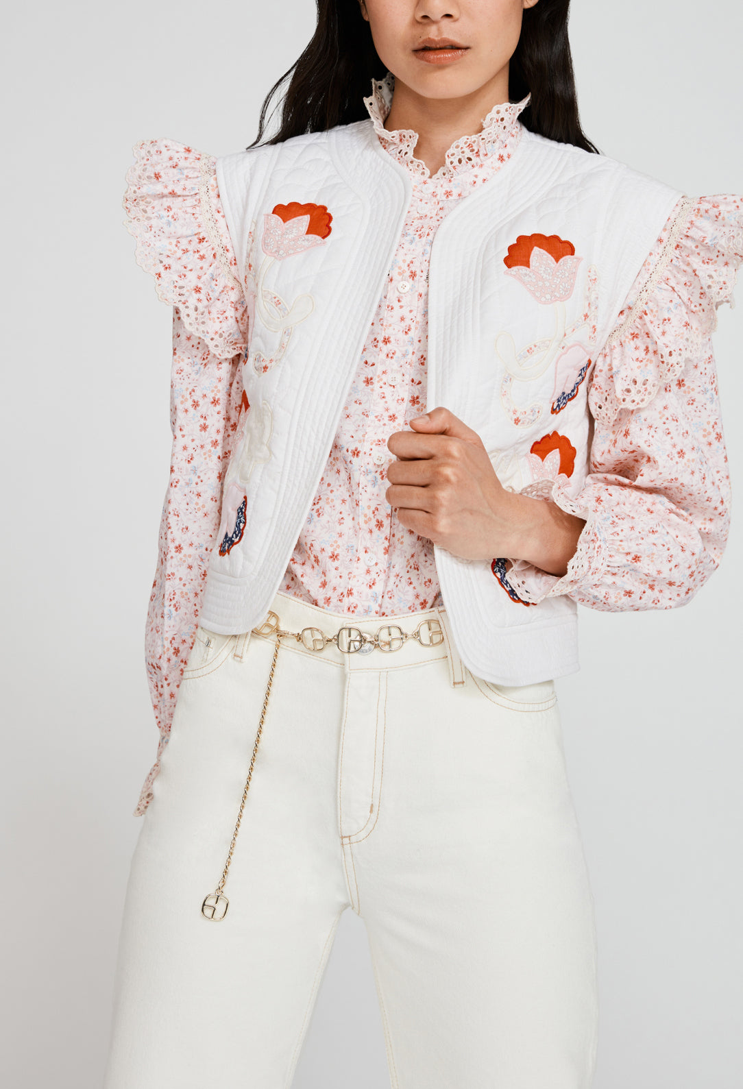 Blouse blanche imprimé fleuri Faume - seconde main