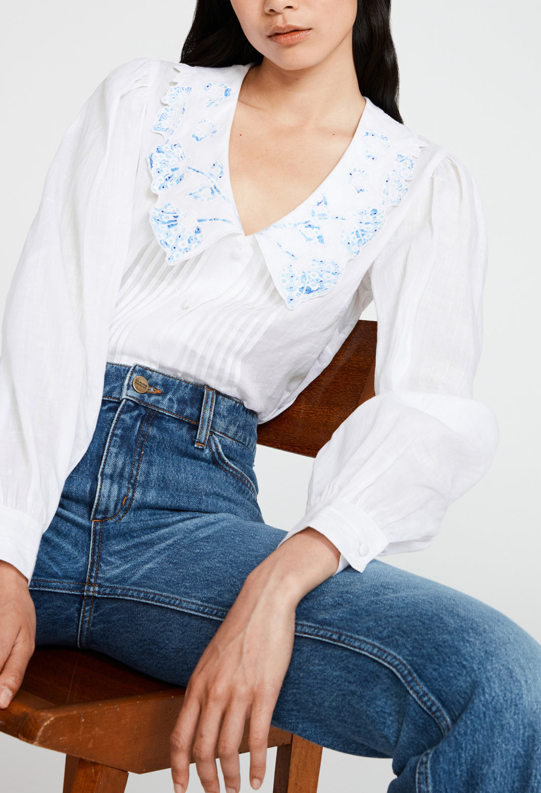 Chemise à col brodé Faume - seconde main