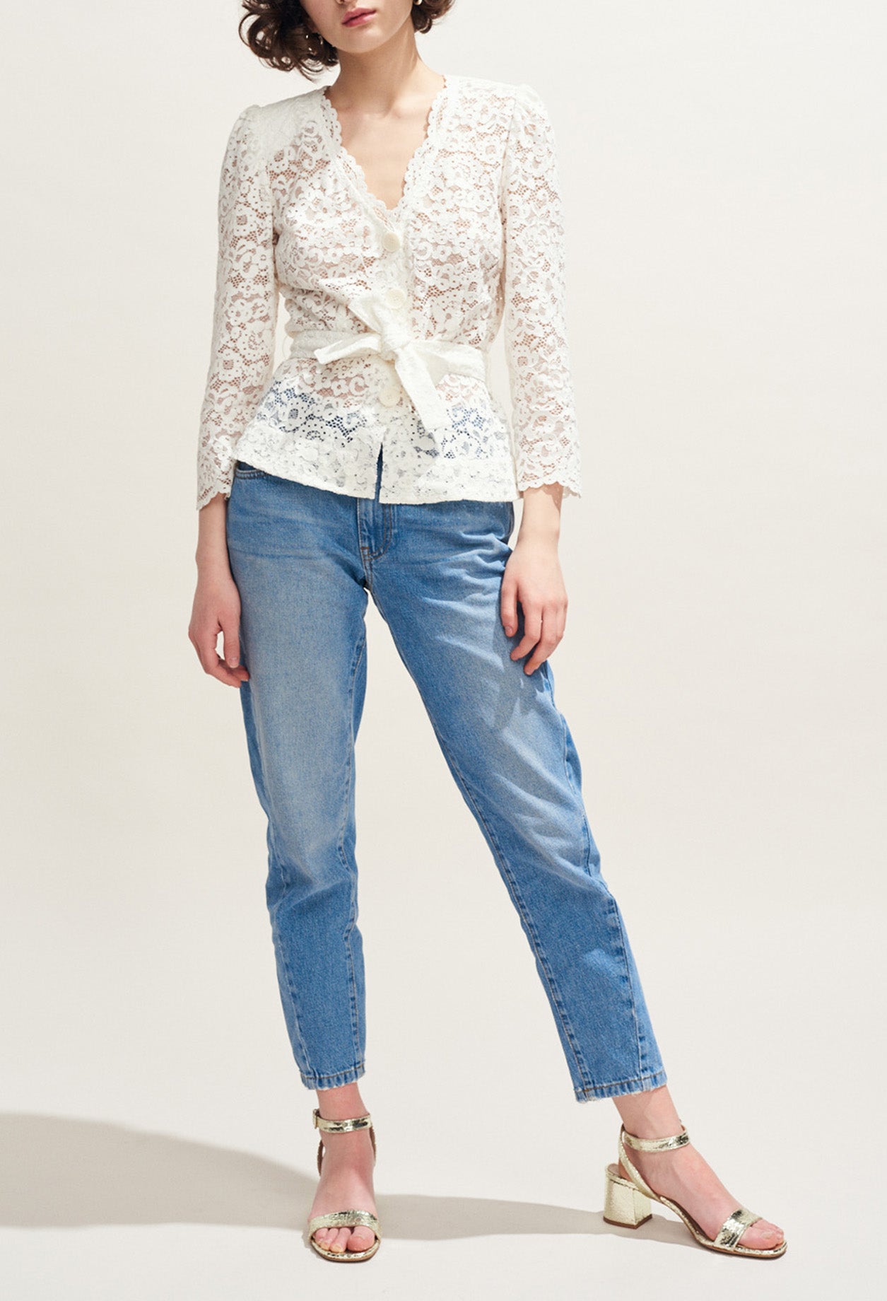 Top en dentelle cintré Faume - seconde main