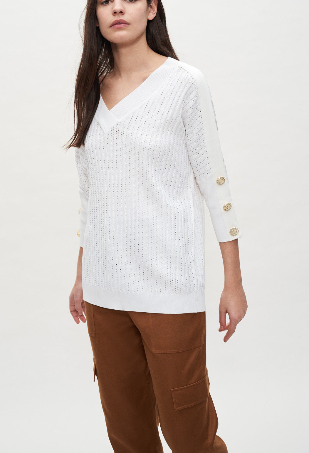 Pull à manches mi-longues boutonné Faume - seconde main