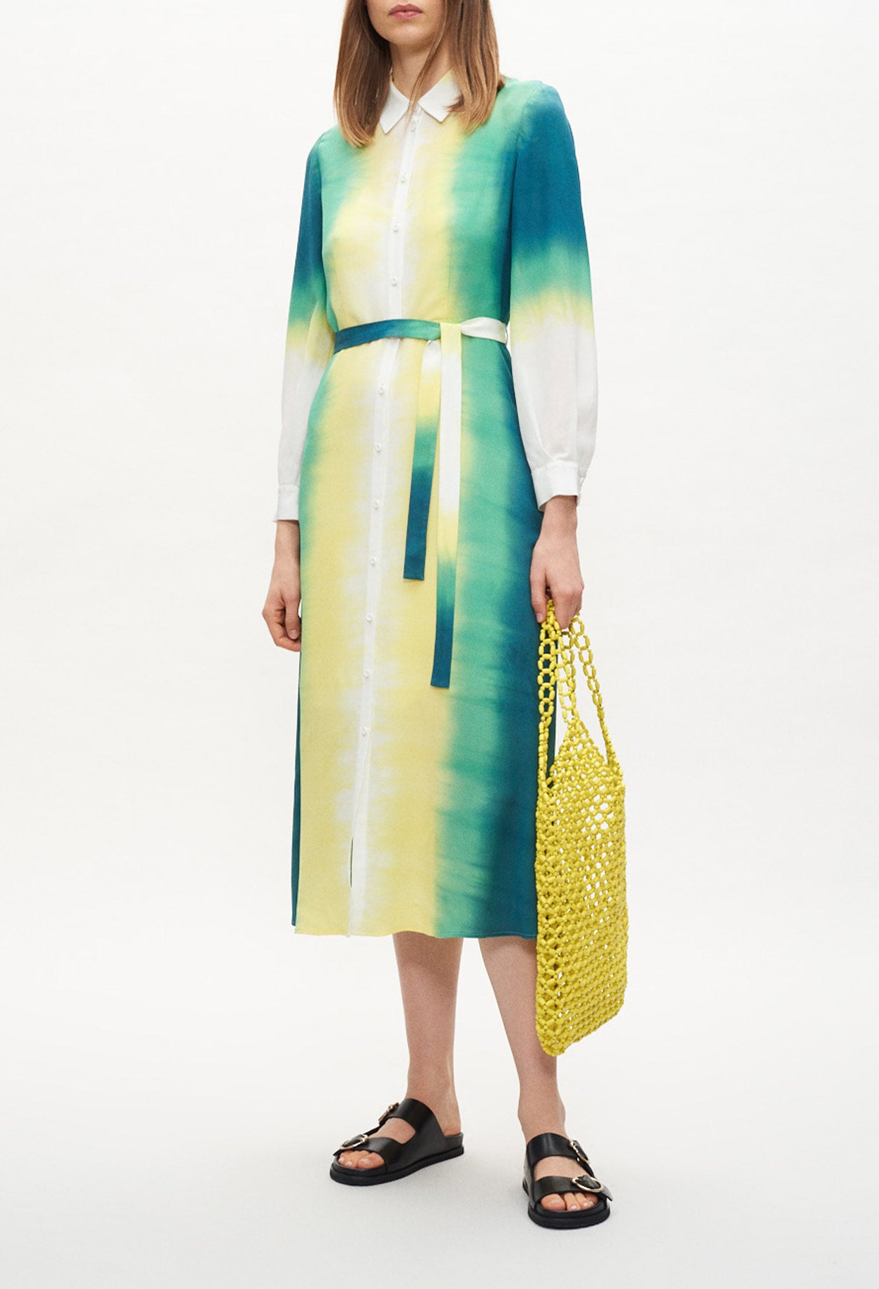 Robe chemise longue imprimée tie & dye Faume - seconde main