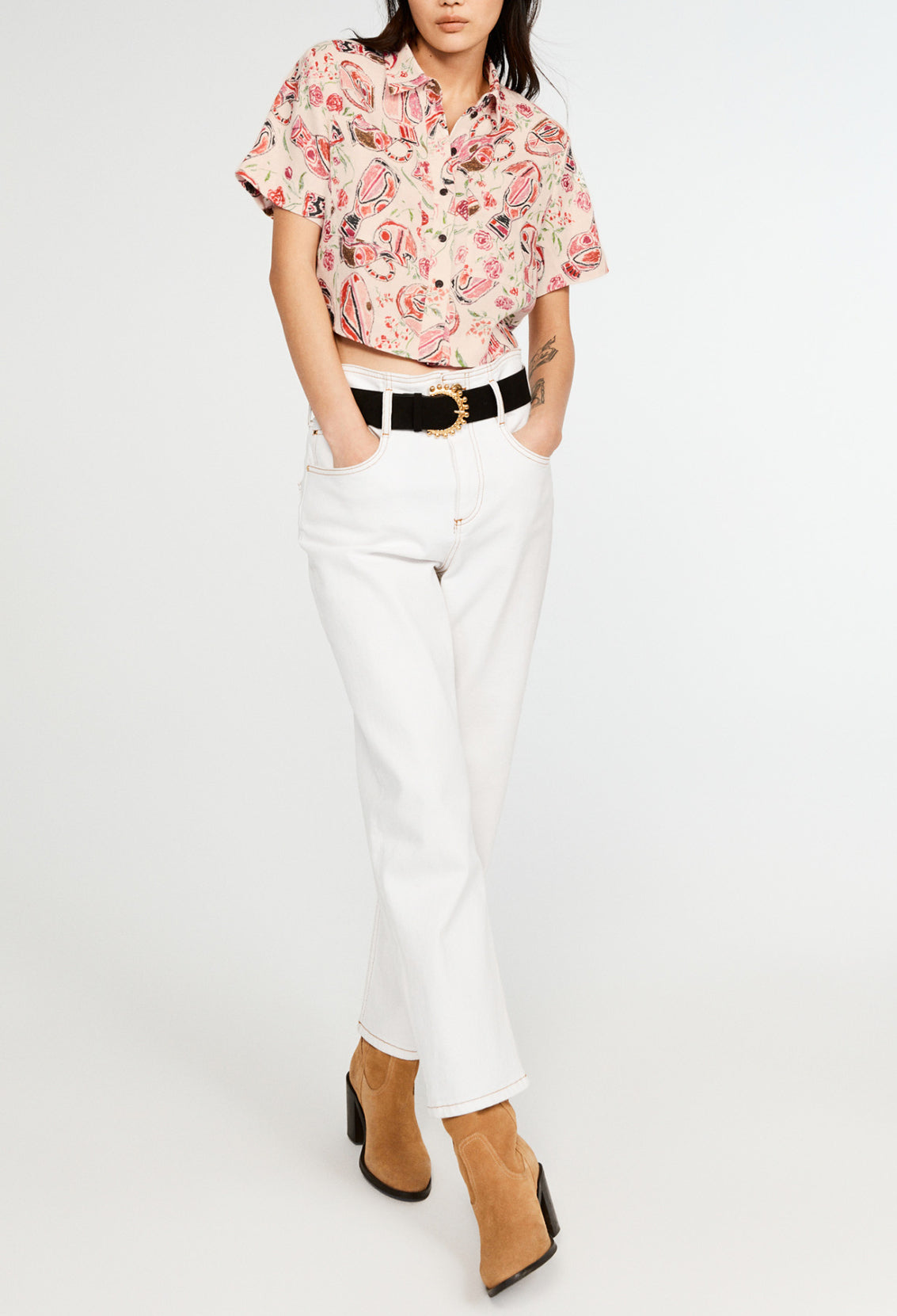 Chemise courte imprimée Faume - seconde main