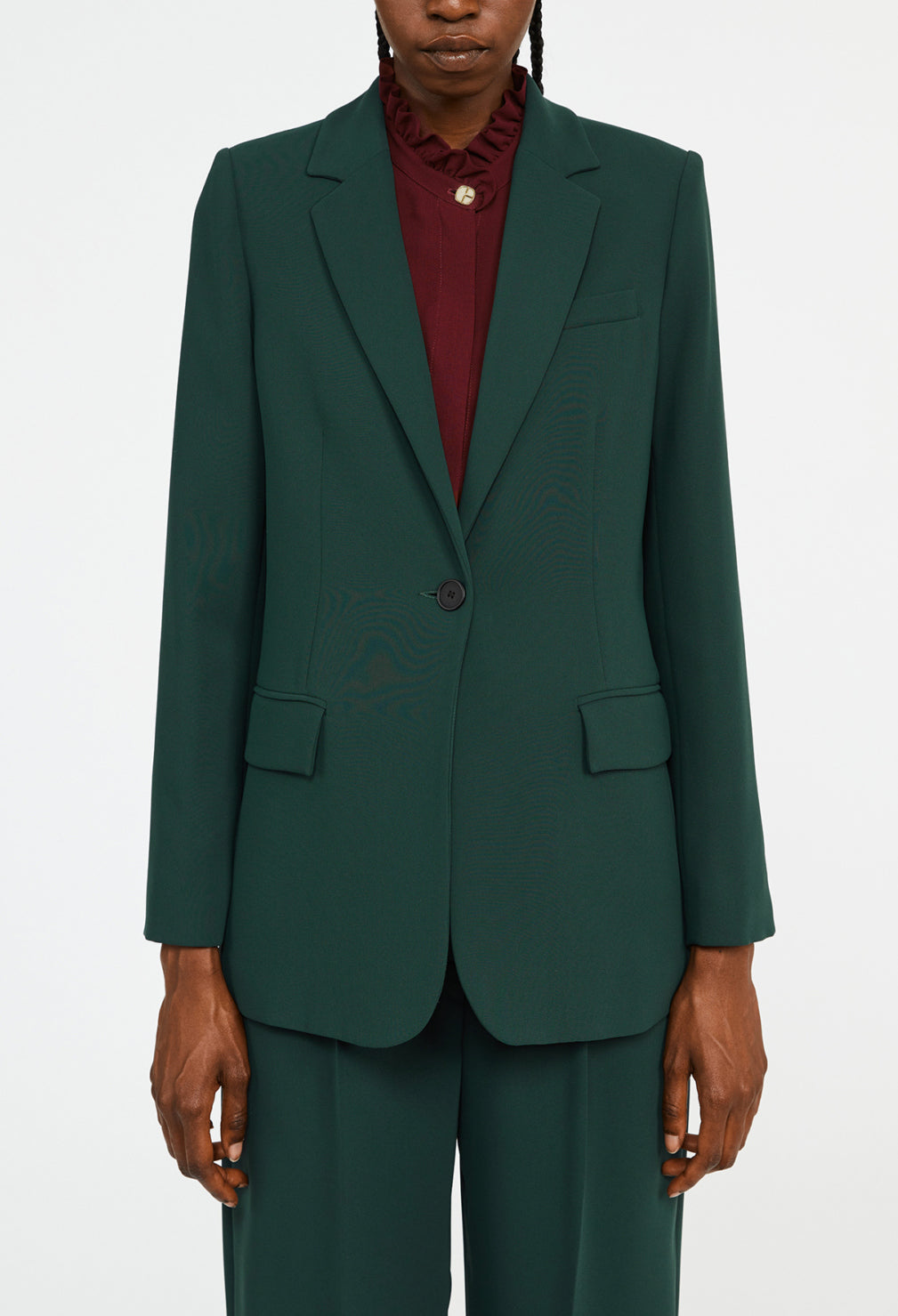 Veste vert forêt tailleur cintrée Faume - seconde main