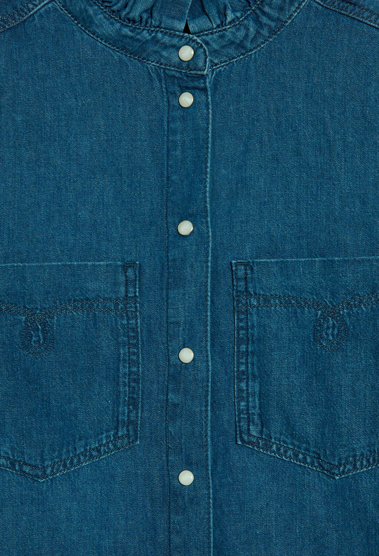 Chemise à col froncé en coton biologique Faume - seconde main