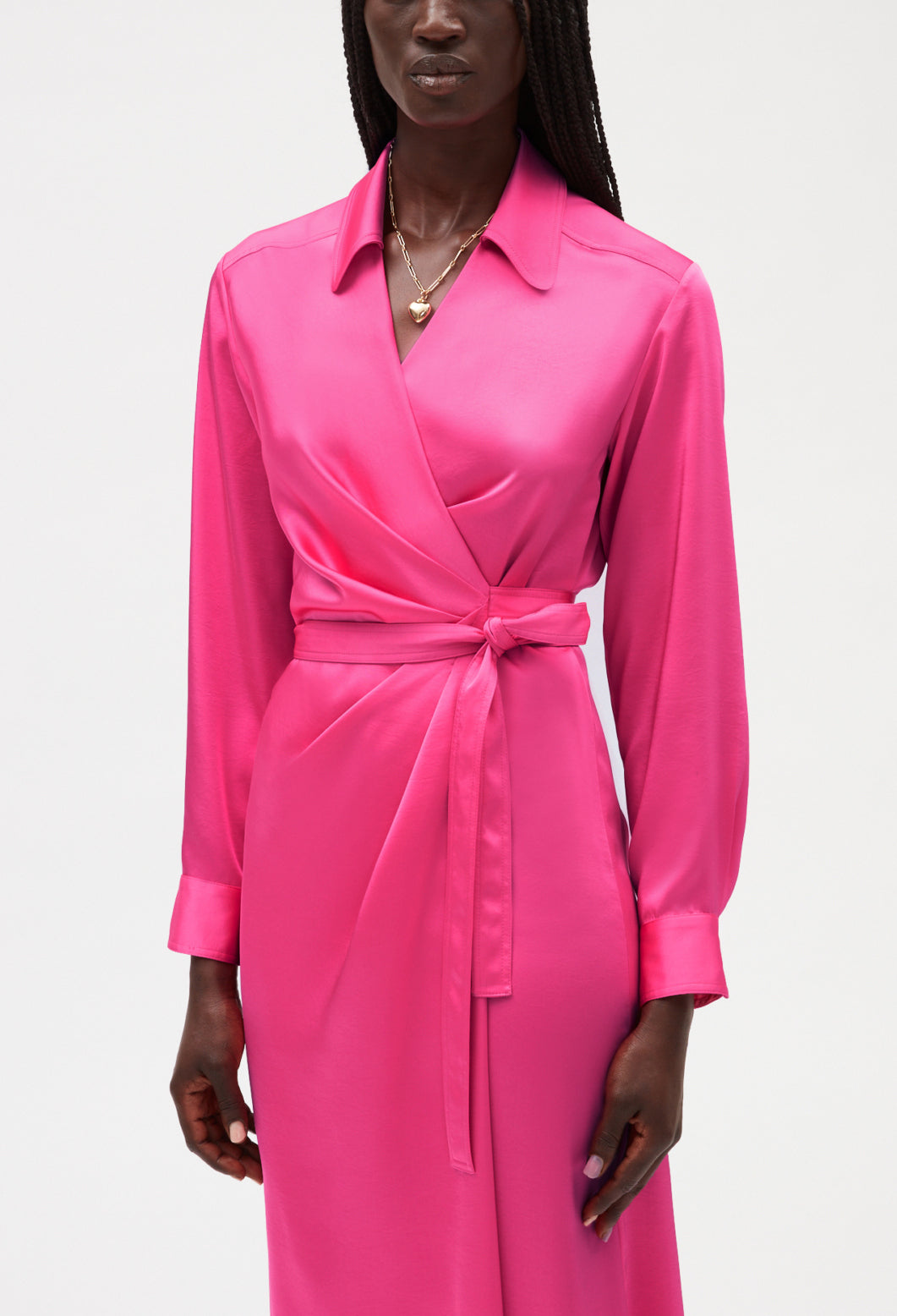 Robe midi portefeuille rose Faume - seconde main