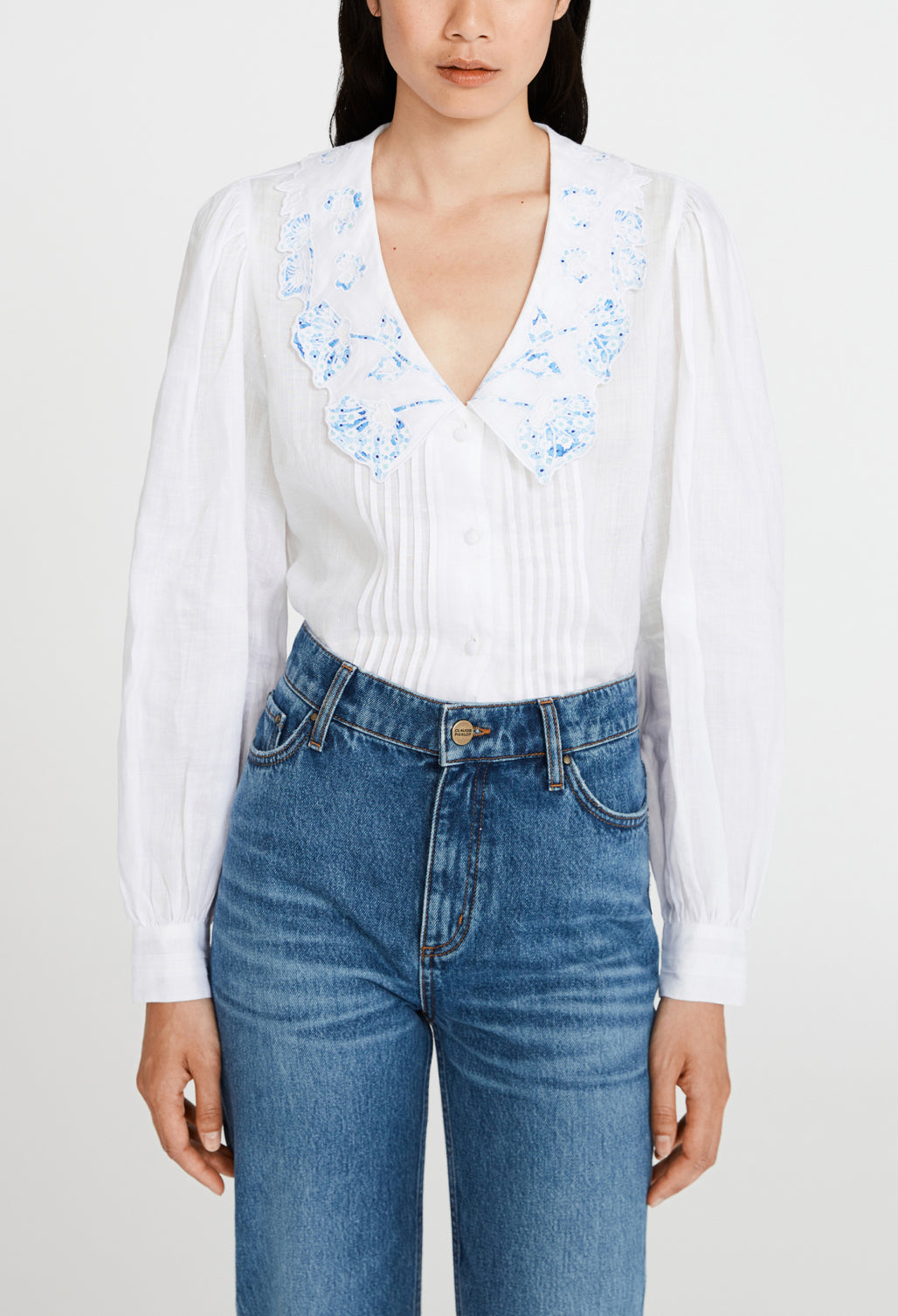 Chemise à col brodé Faume - seconde main