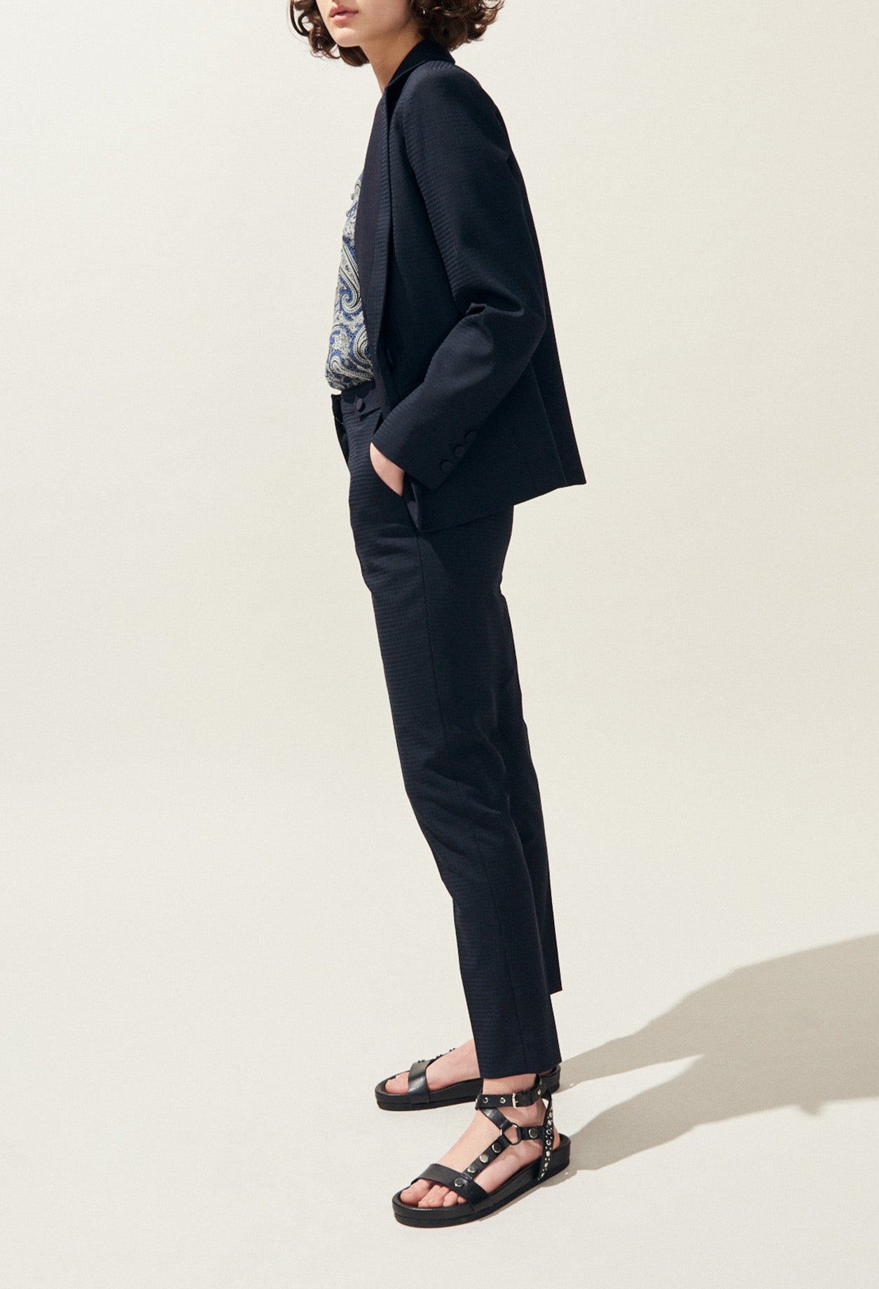 Veste tailleur en matière texturée Faume - seconde main