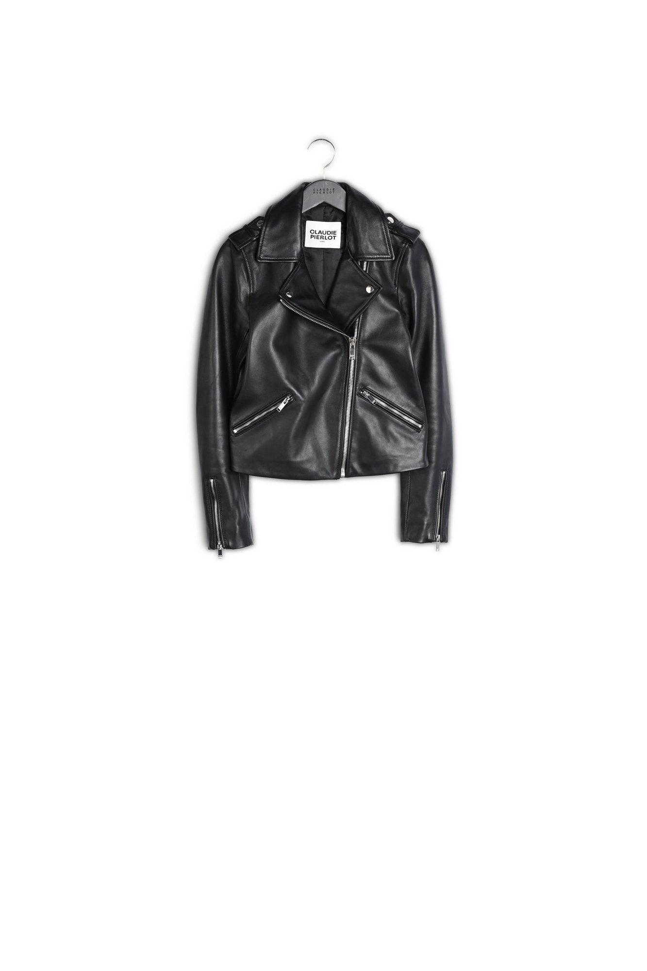 Veste cuir lisse noir Faume - seconde main