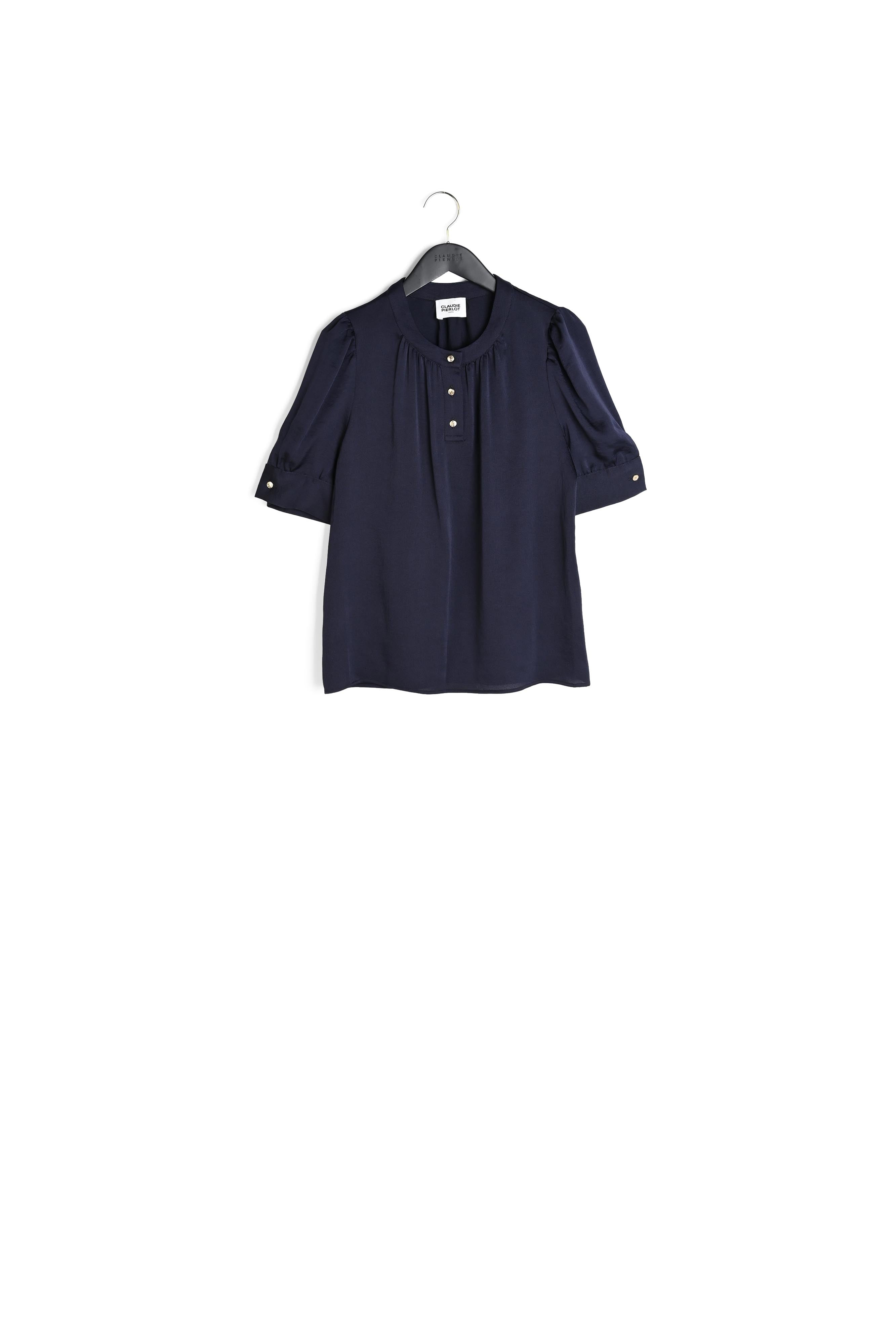 Blouse à manches courtes marine Faume - seconde main