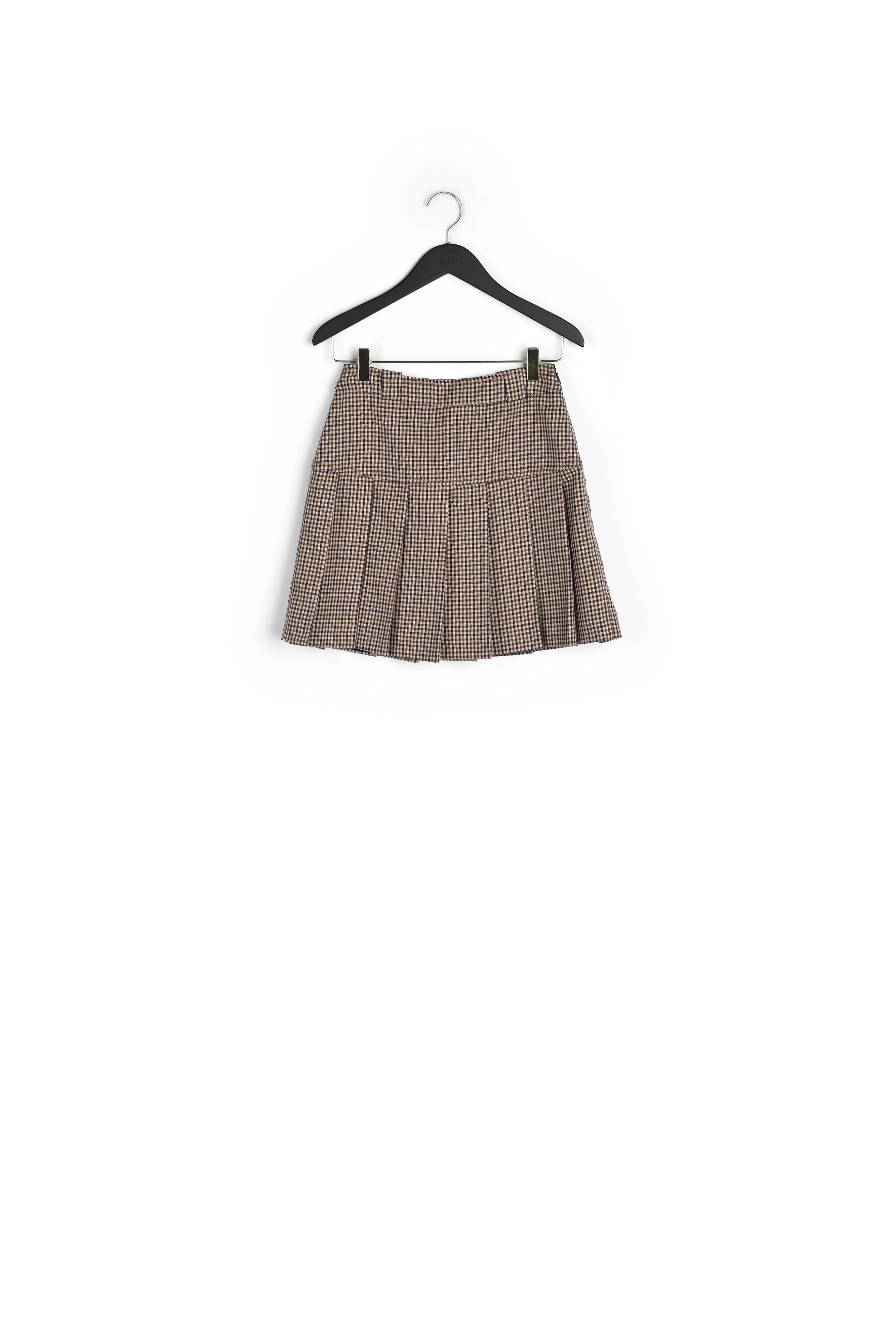 Jupe courte carreaux camel Faume - seconde main