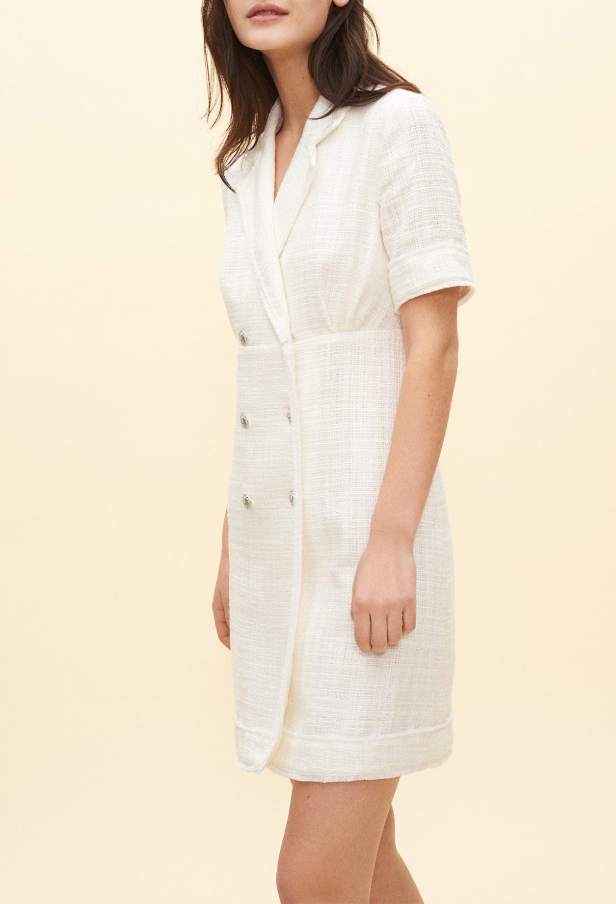 Robe blanche façon veste à boutons Faume - seconde main