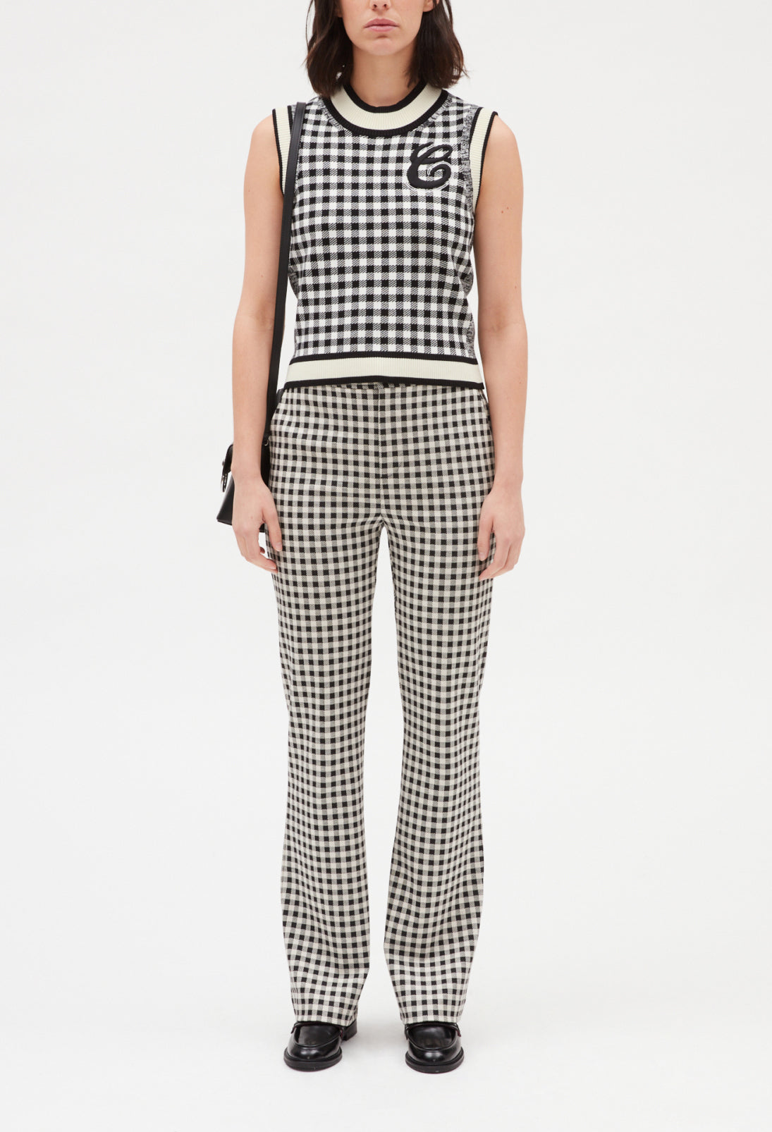 Pull sans manches carreaux bicolore Faume - seconde main