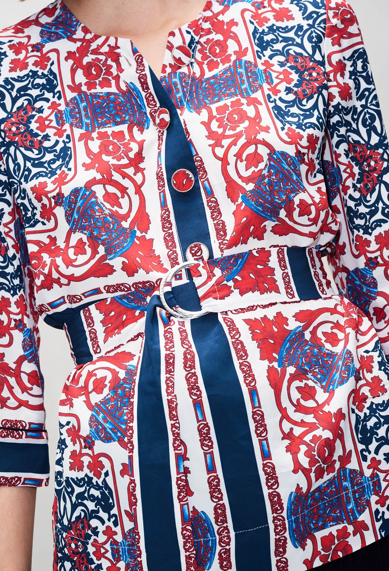 Top boutonné imprimé foulard Faume - seconde main