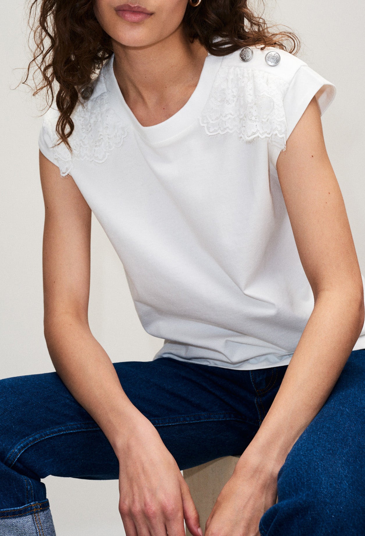 T-shirt coton avec détail epaule Faume - seconde main