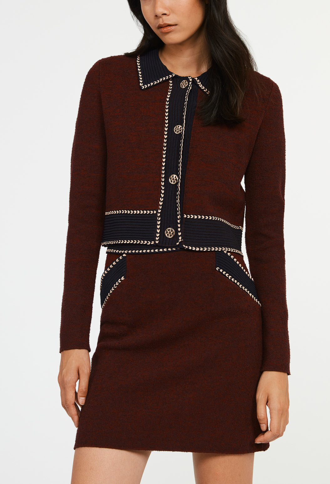 Jupe maille droite contrasté Faume - seconde main