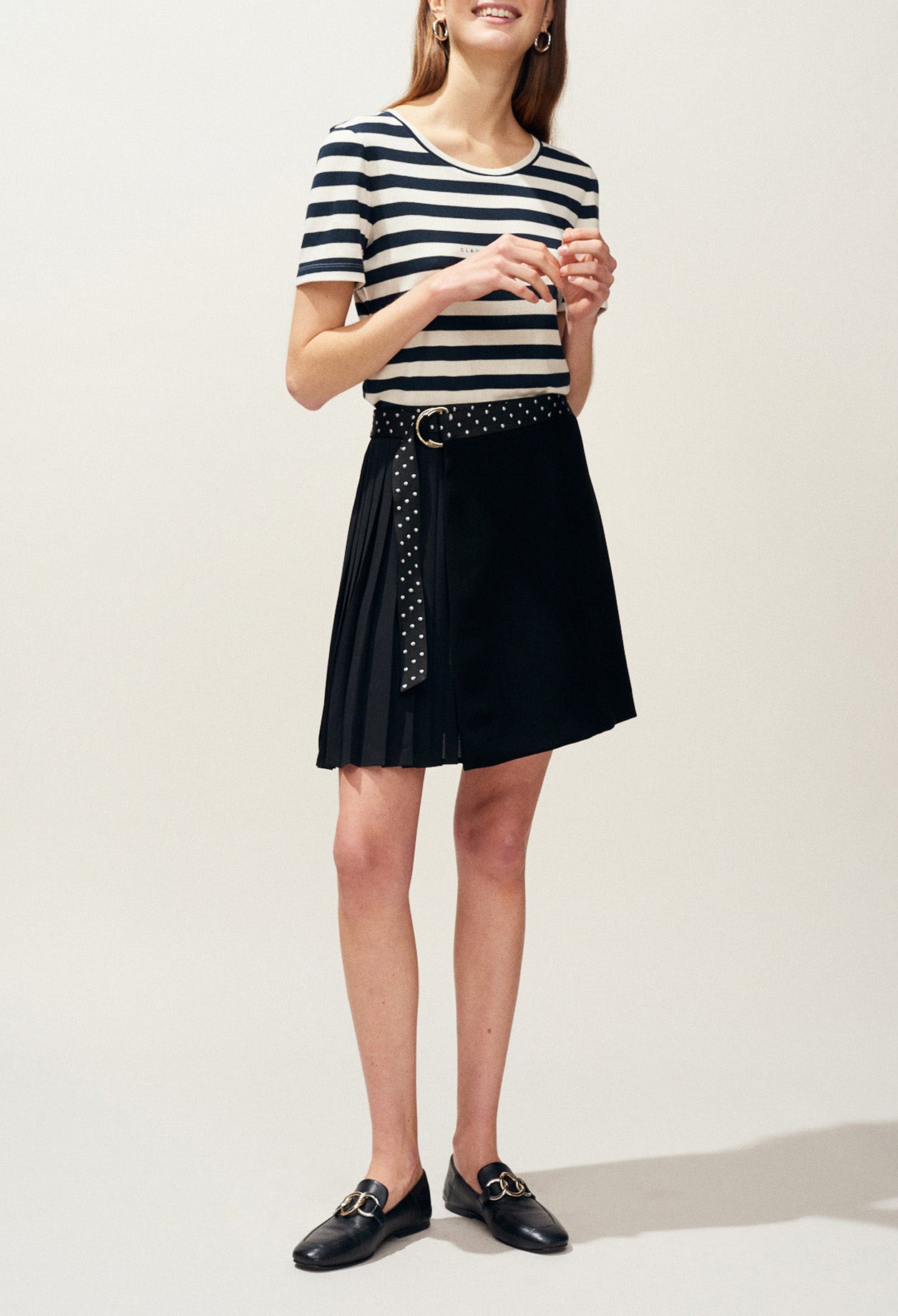 Jupe portefeuille ceinture à pois Faume - seconde main