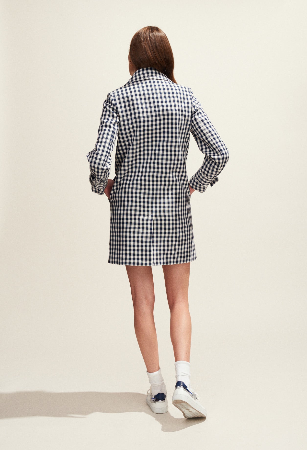 Manteau structuré à carreaux vichy Faume - seconde main