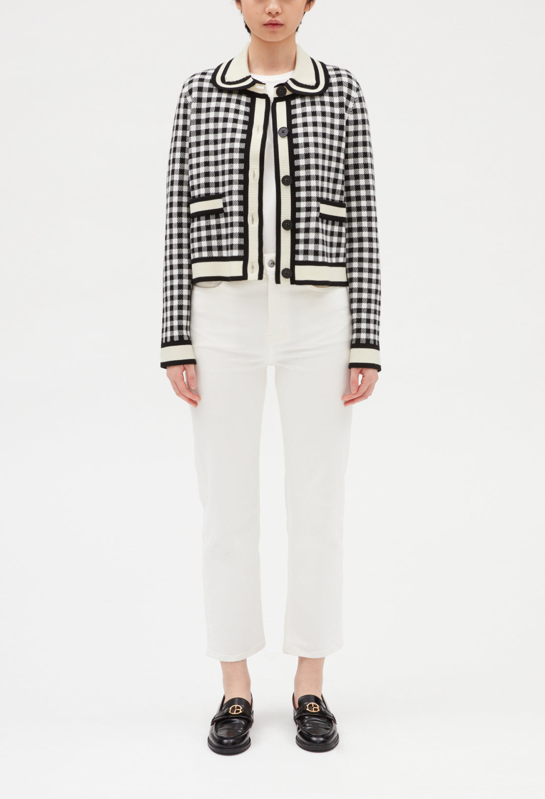 Cardigan vichy col claudine Faume - seconde main