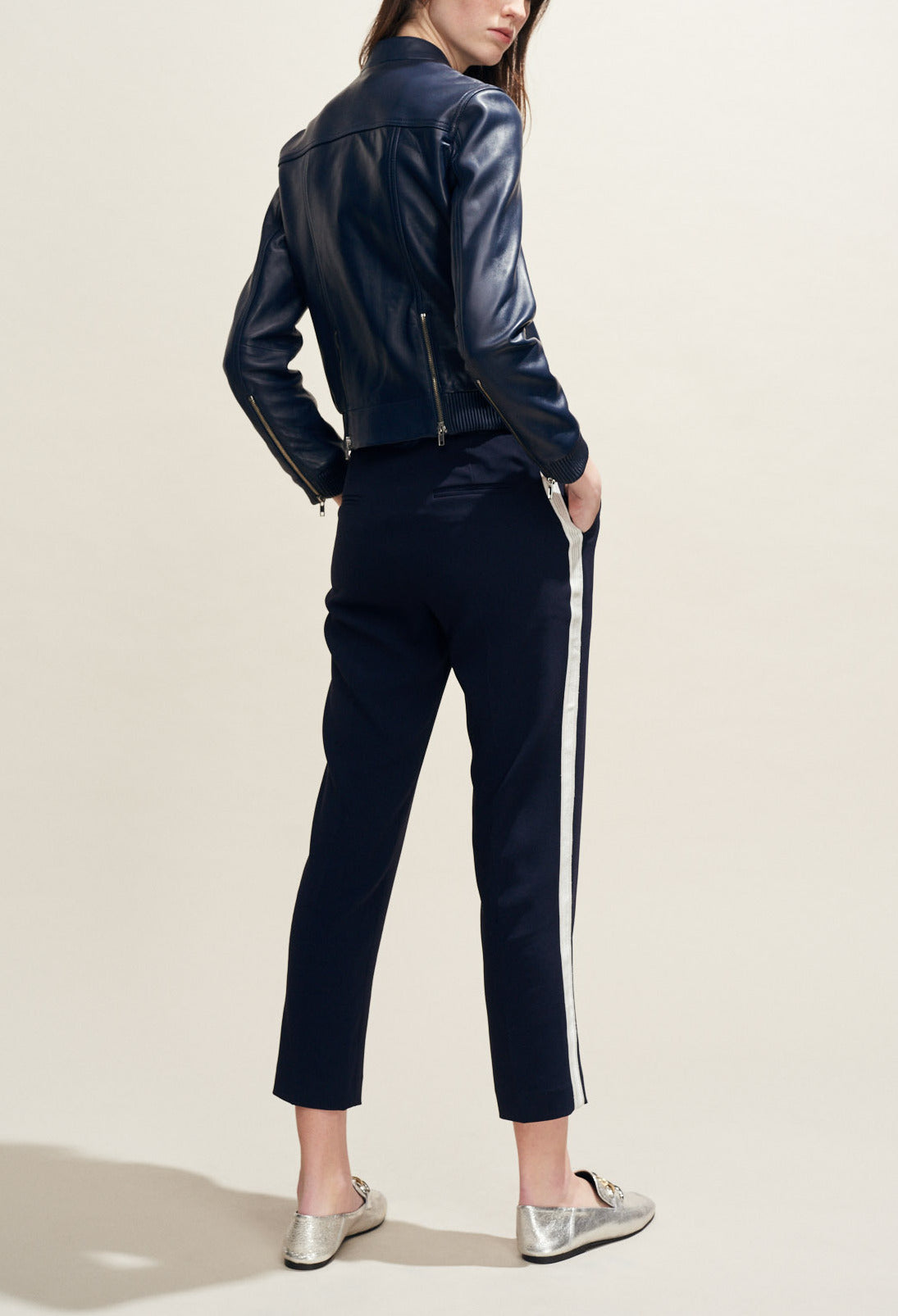 Blouson en cuir façon teddy Faume - seconde main