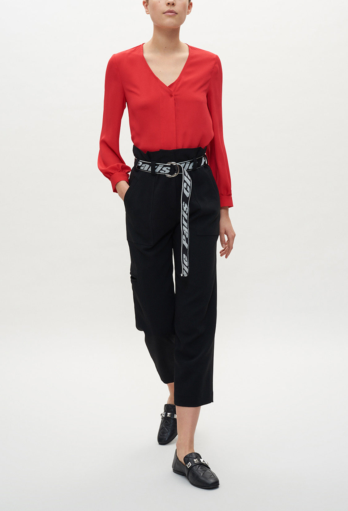 Blouse rouge tablier Faume - seconde main