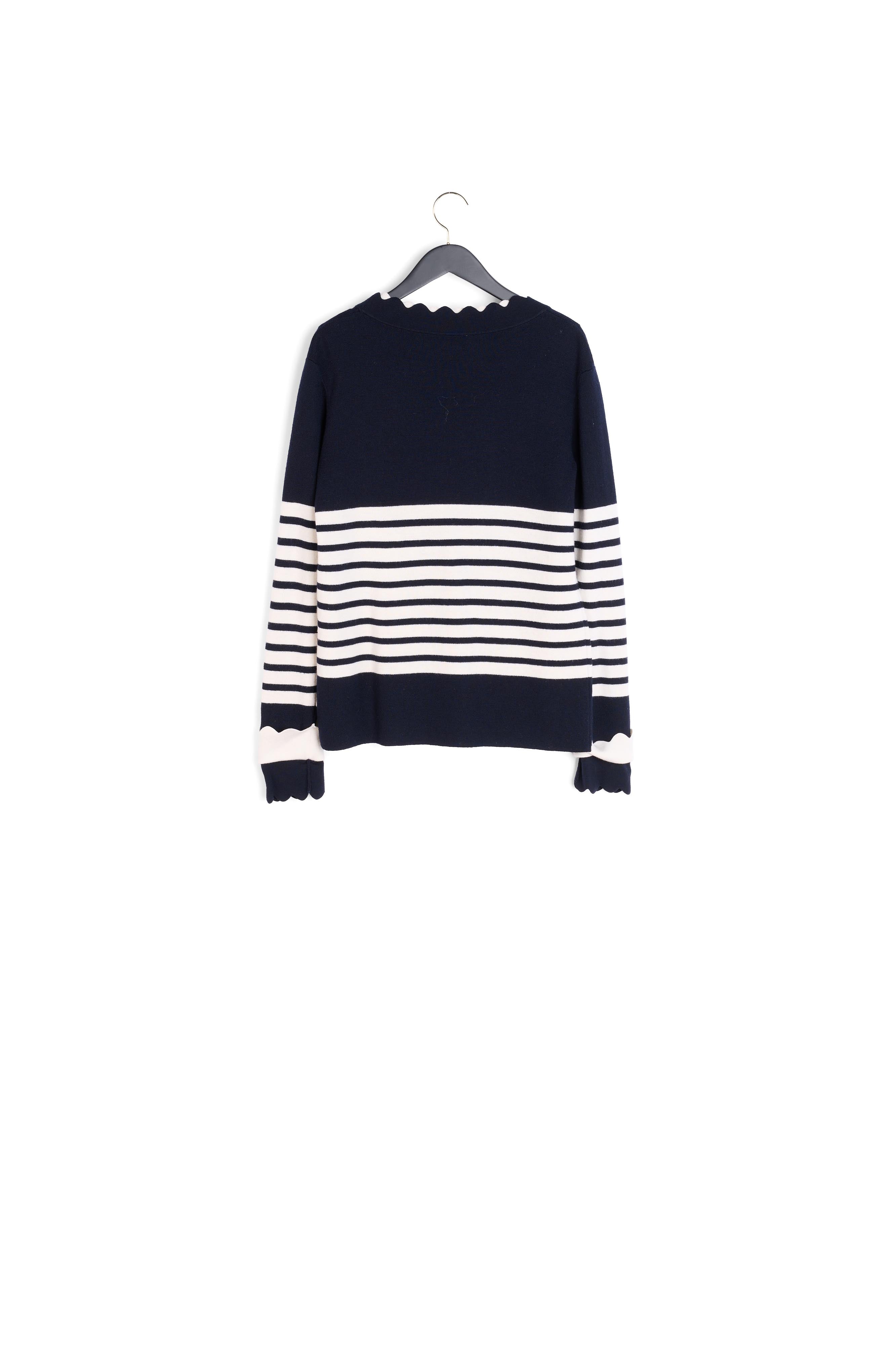 Cardigan long marinière détail coquilles Faume - seconde main