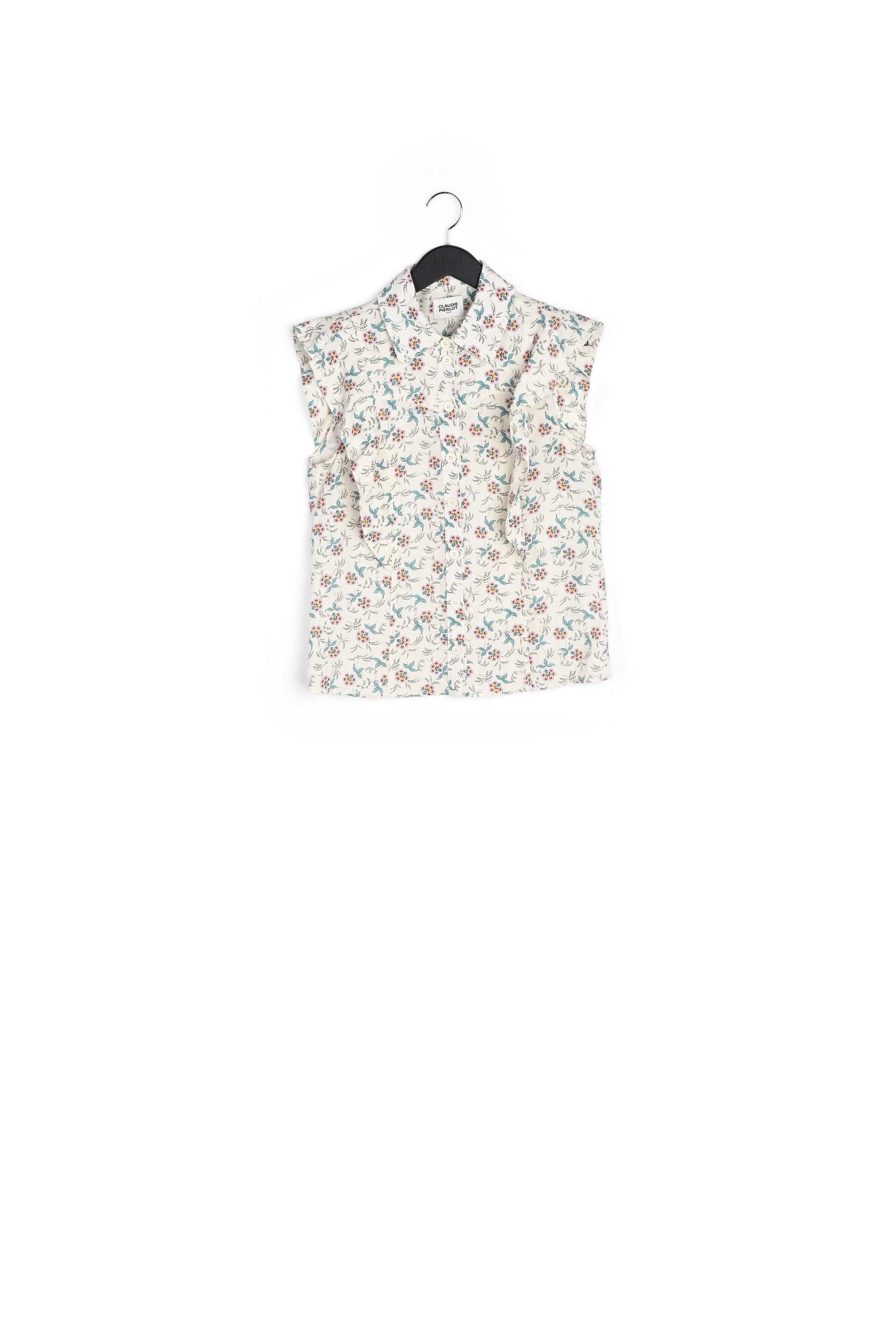 Chemise blanche imprimée sans manche Faume - seconde main