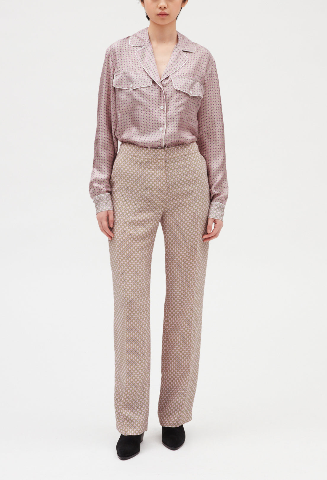 Chemise soie rose poudré Faume - seconde main