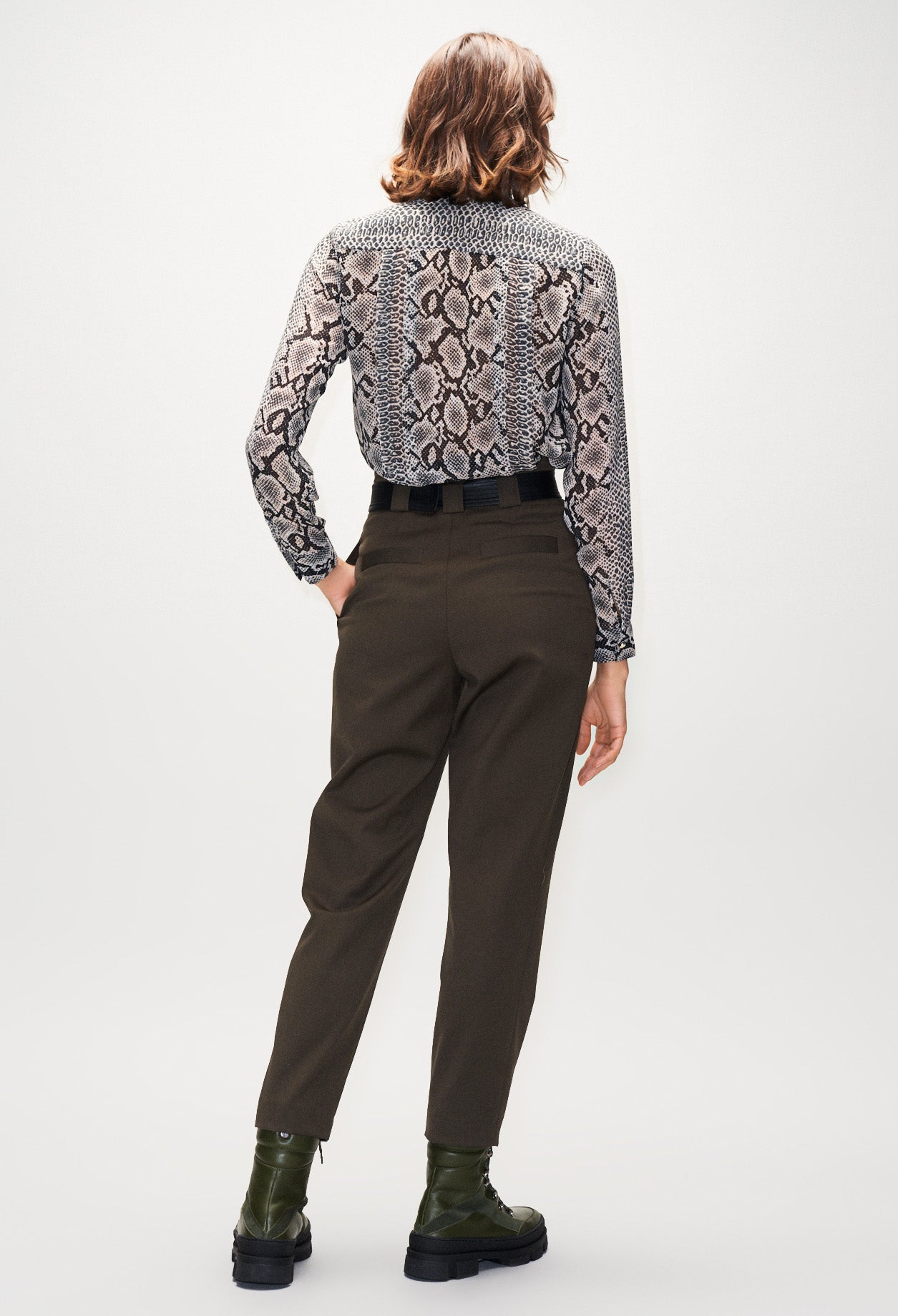 Pantalon taille haute ceinturé Faume - seconde main