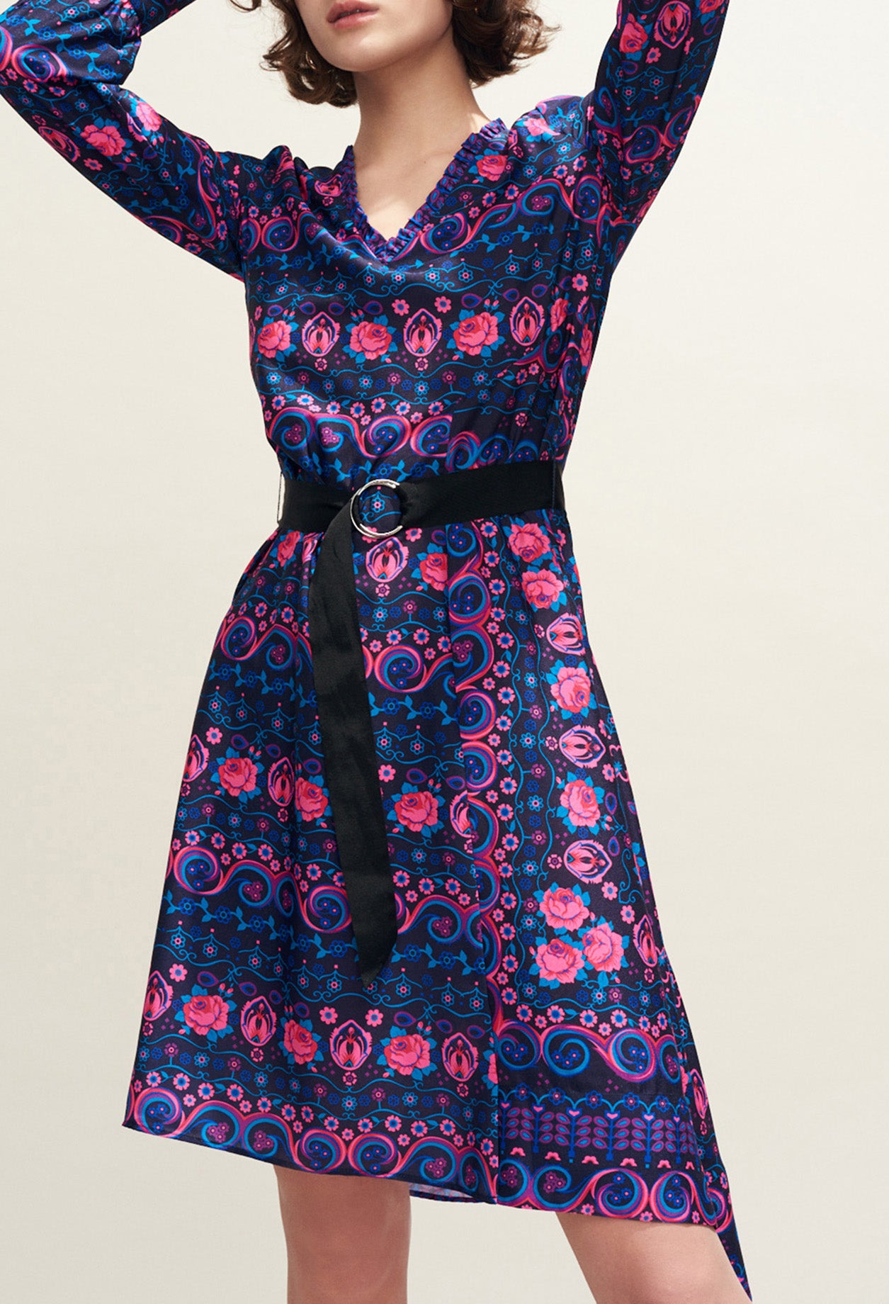 Robe asymétrique imprimé foulard Faume - seconde main